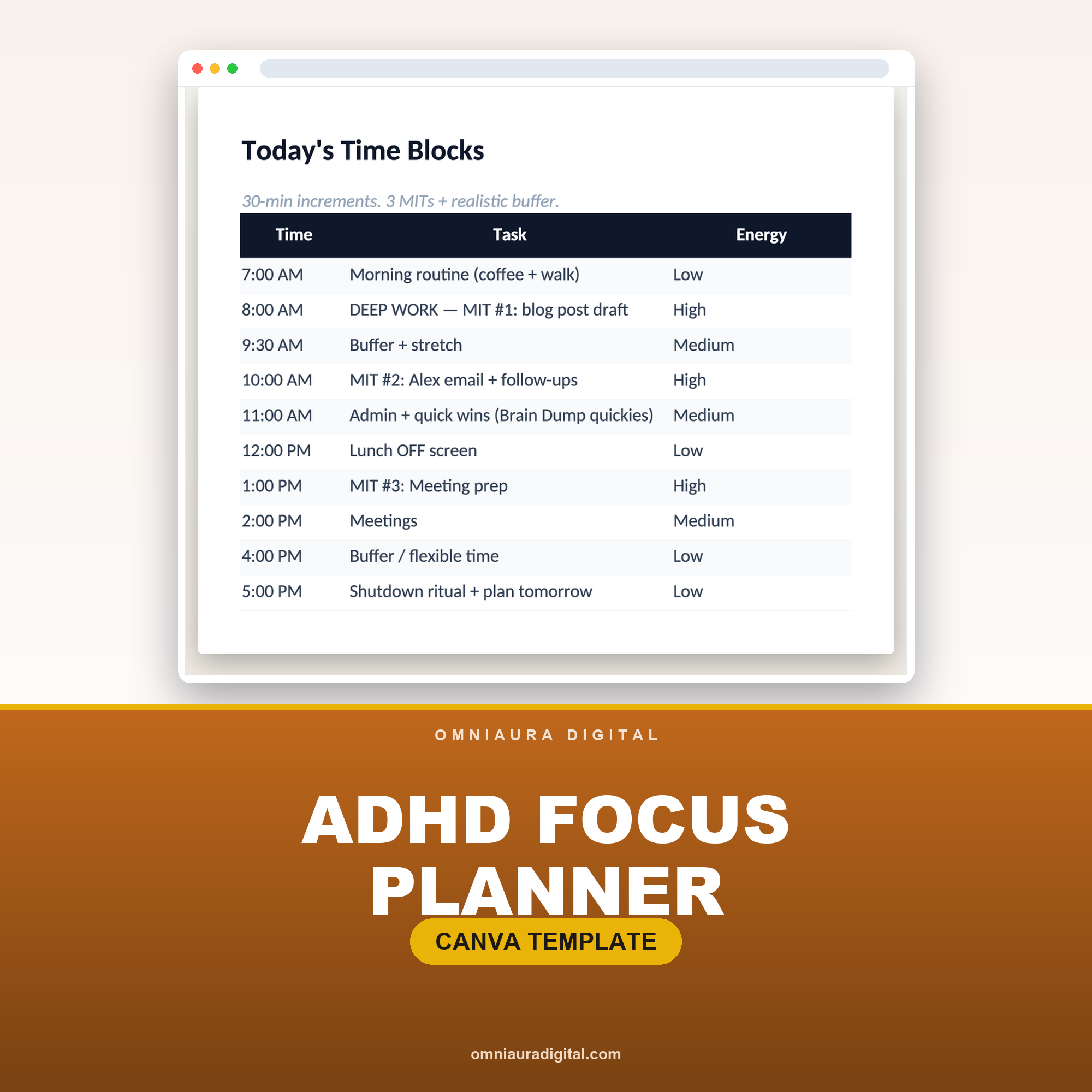 ADHD Focus Planner