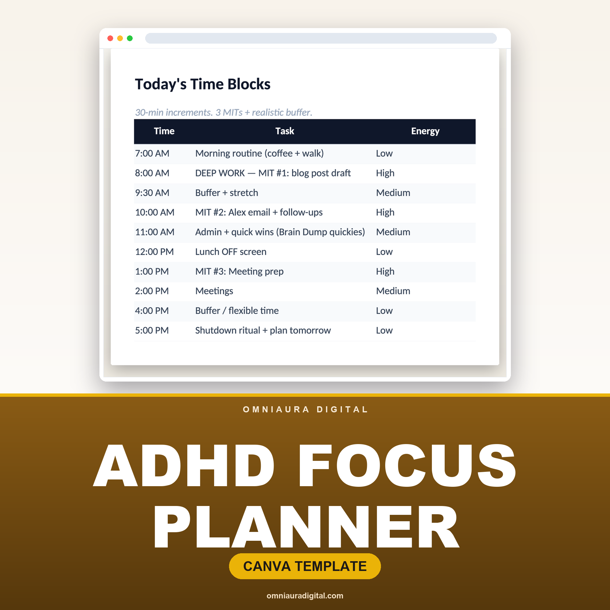 ADHD Focus Planner