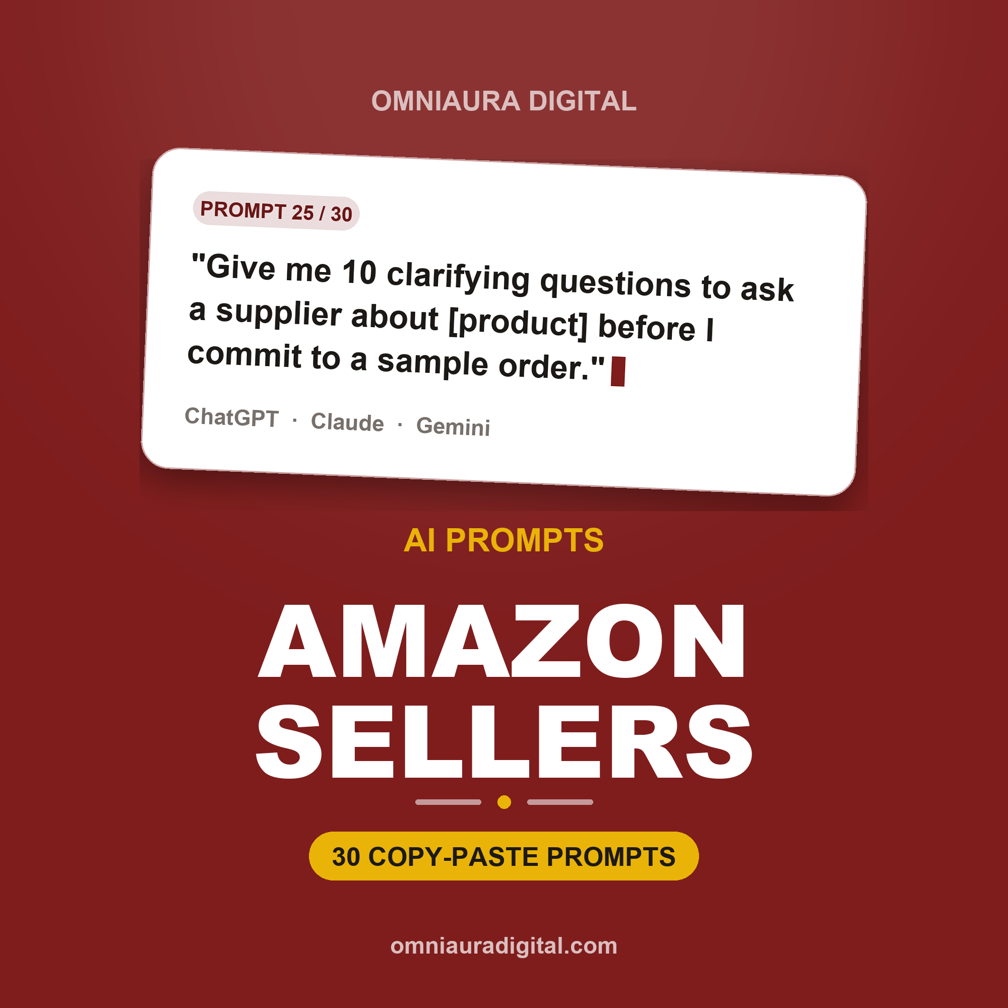 AI Prompt Pack for Amazon Sellers — ChatGPT, Claude & Gemini