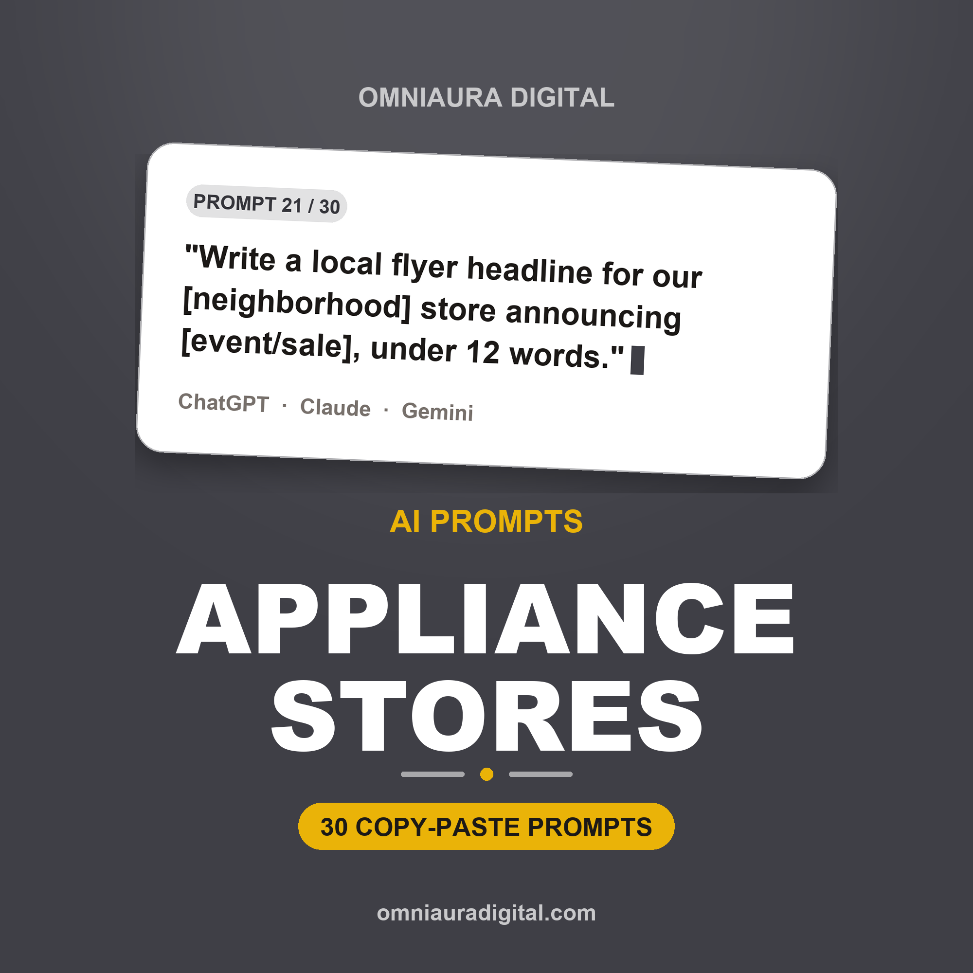 AI Prompt Pack for Appliance Stores — ChatGPT, Claude & Gemini