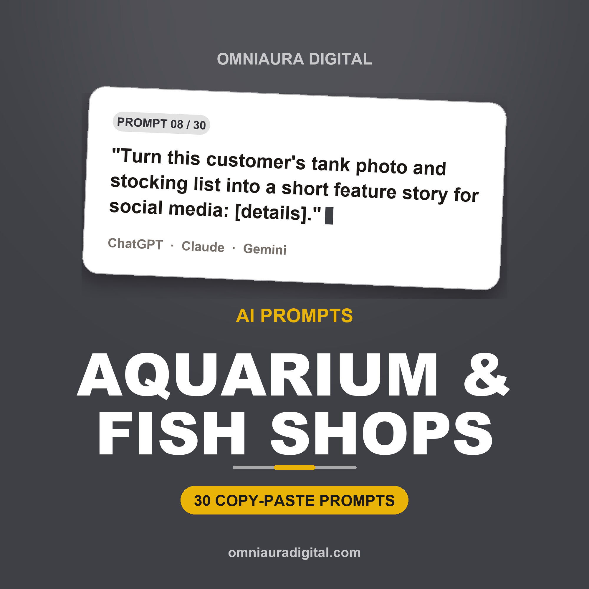 AI Prompt Pack for Aquarium & Fish Shops — ChatGPT, Claude & Gemini