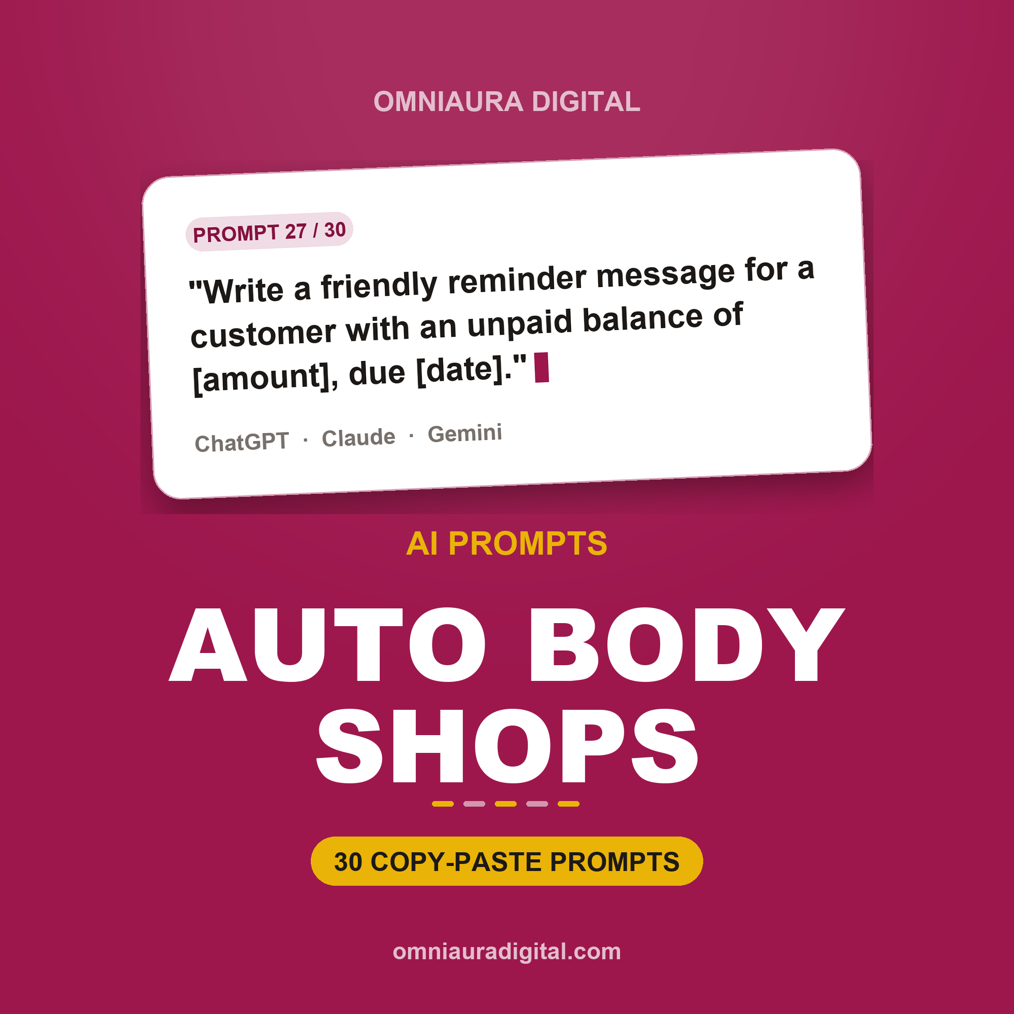 AI Prompt Pack for Auto Body Shops — ChatGPT, Claude & Gemini