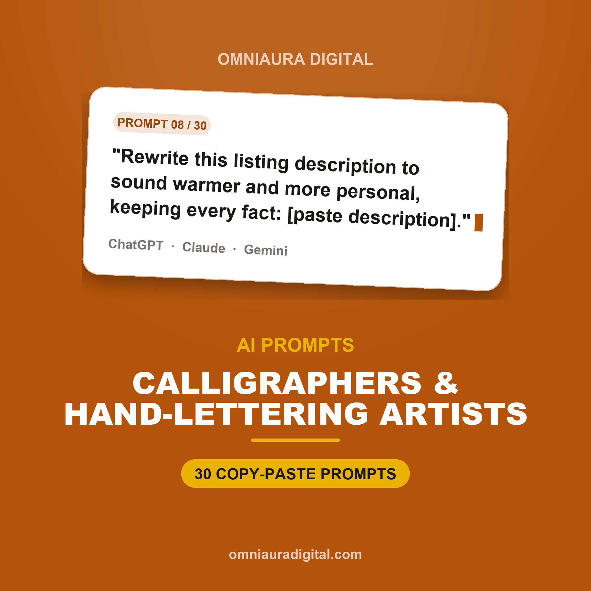 AI Prompt Pack for Calligraphers & Hand-Lettering Artists — ChatGPT, Claude & Gemini