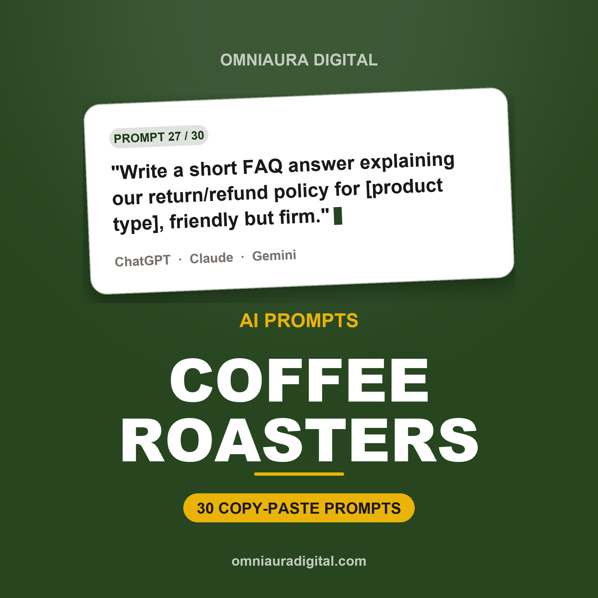 AI Prompt Pack for Coffee Roasters — ChatGPT, Claude & Gemini