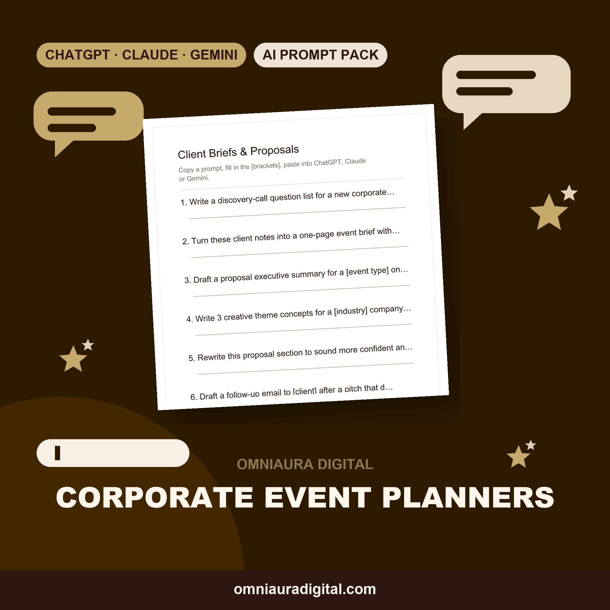 AI Prompt Pack for Corporate Event Planners — ChatGPT, Claude & Gemini