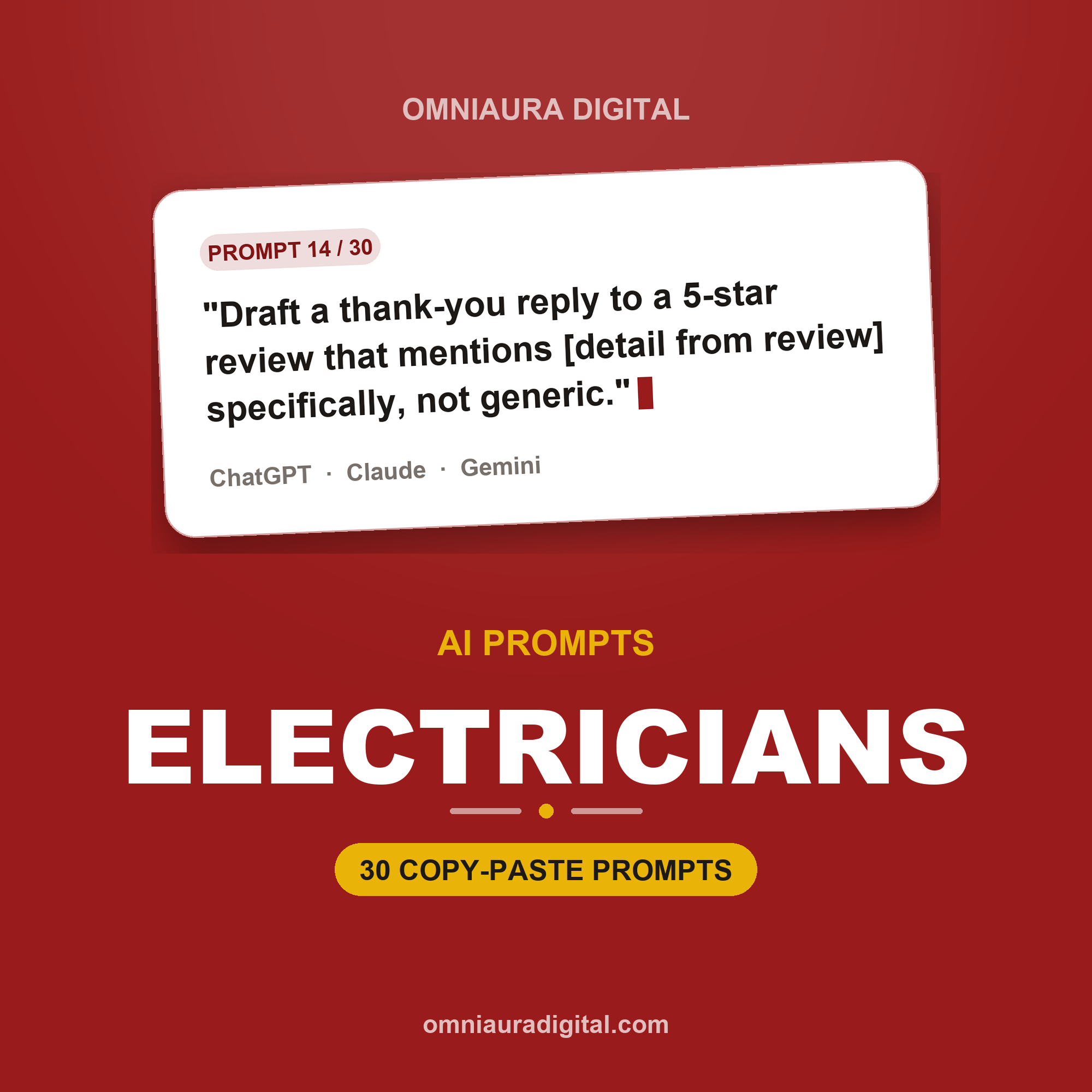 AI Prompt Pack for Electricians — ChatGPT, Claude & Gemini