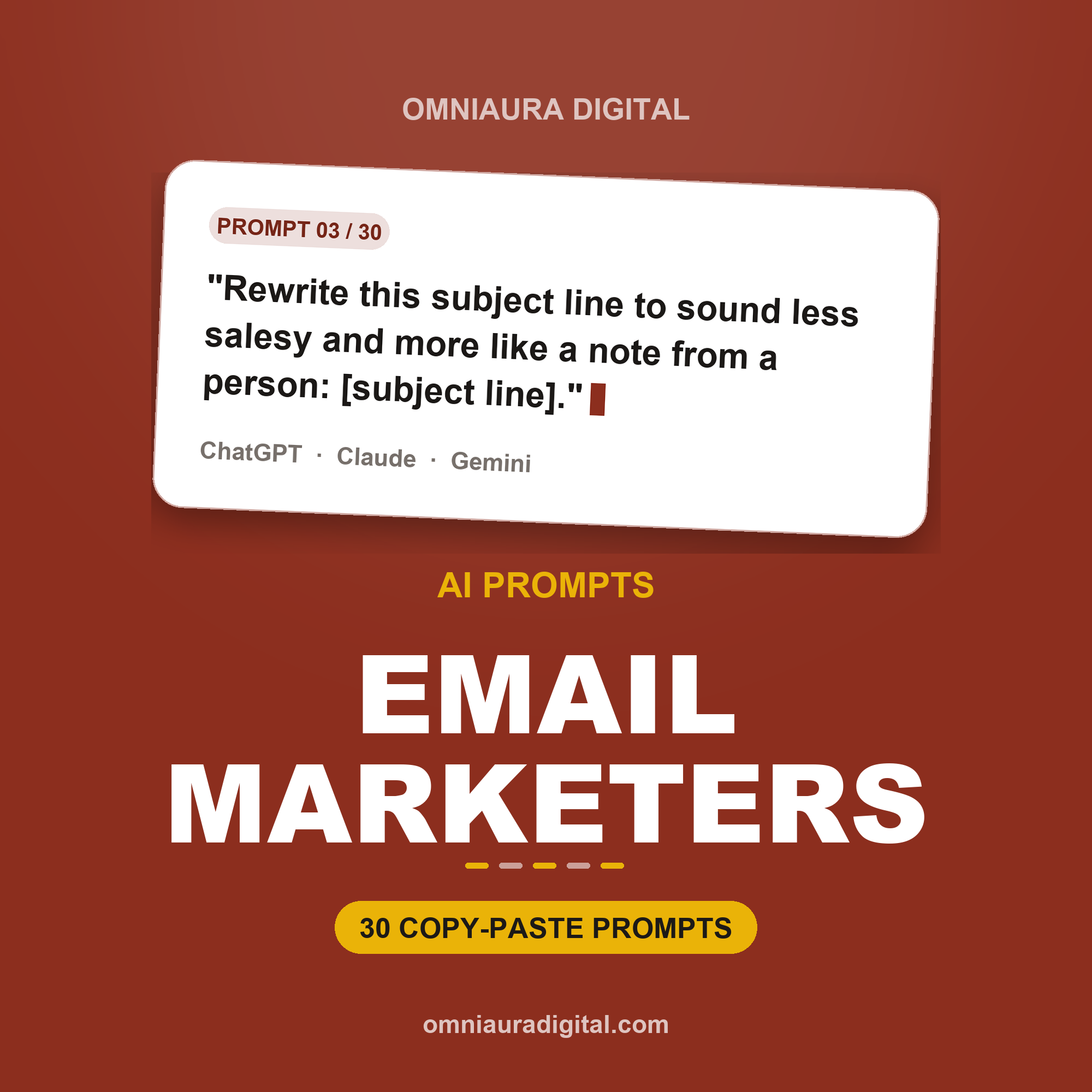 AI Prompt Pack for Email Marketers — ChatGPT, Claude & Gemini