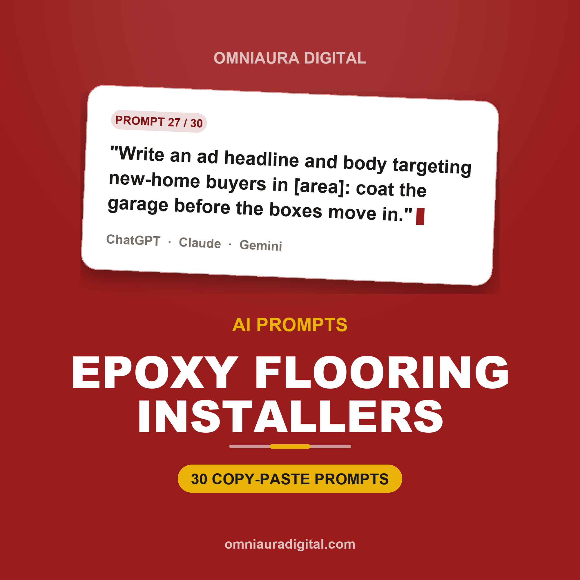 AI Prompt Pack for Epoxy Flooring Installers — ChatGPT, Claude & Gemini