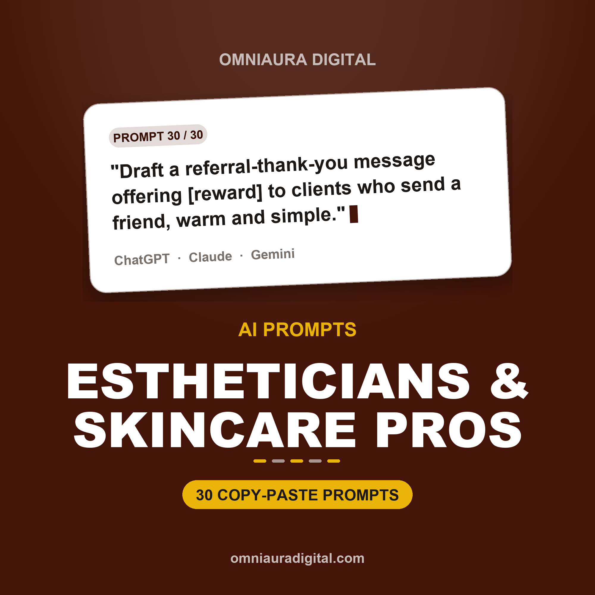 AI Prompt Pack for Estheticians & Skincare Pros — ChatGPT, Claude & Gemini