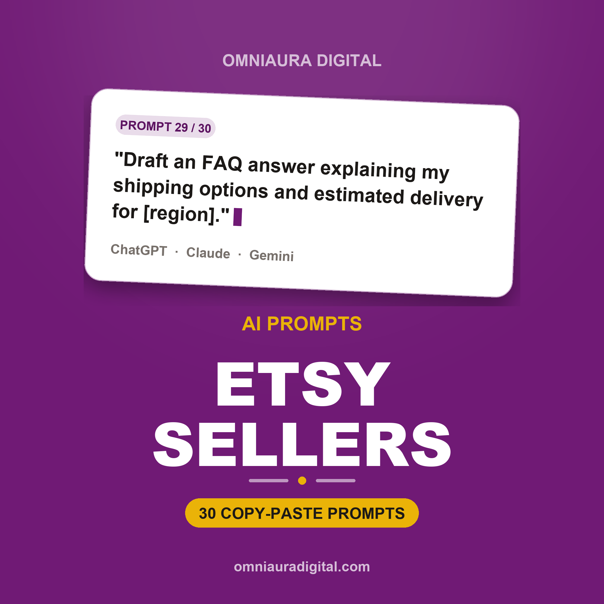 AI Prompt Pack for Etsy Sellers — ChatGPT, Claude & Gemini