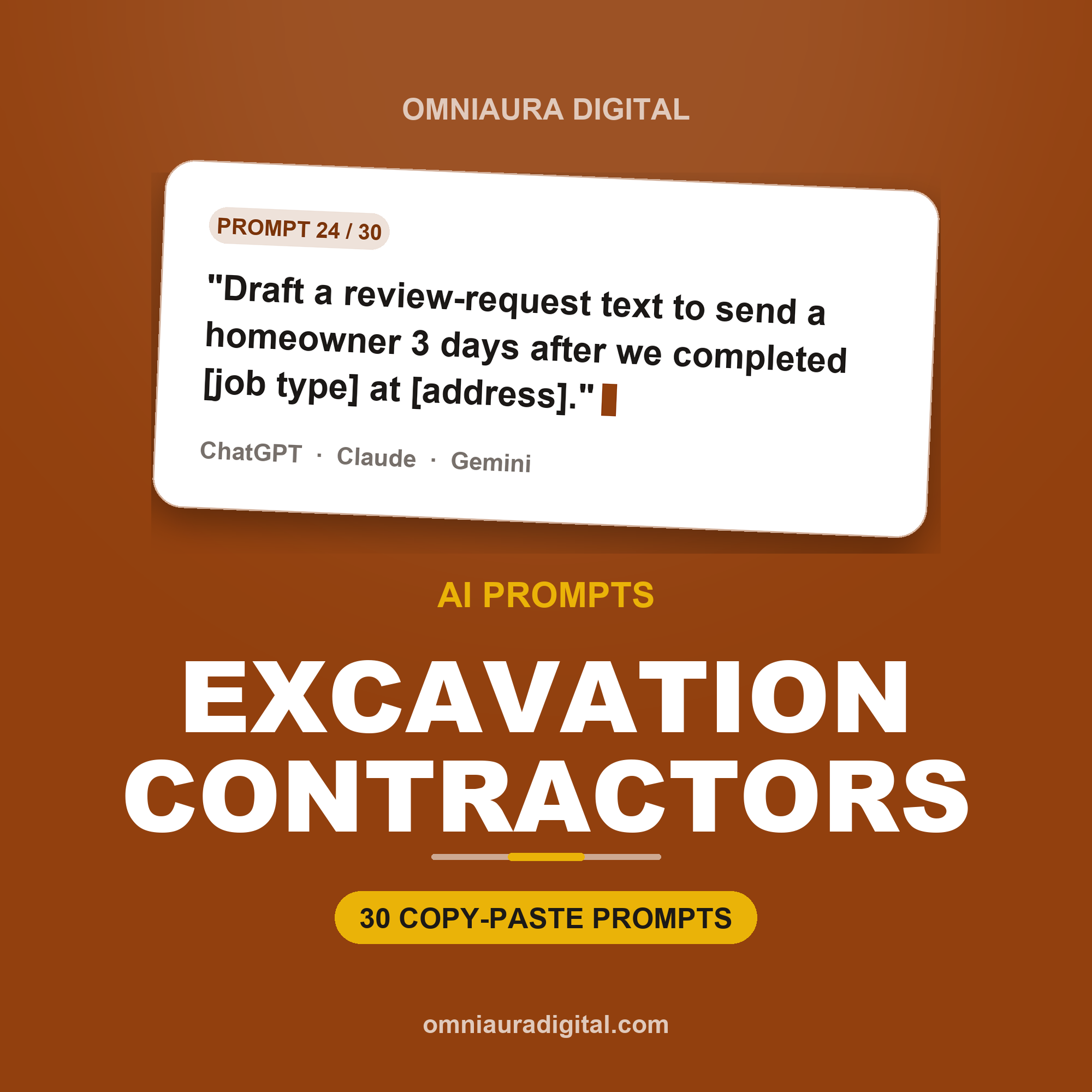 AI Prompt Pack for Excavation Contractors — ChatGPT, Claude & Gemini