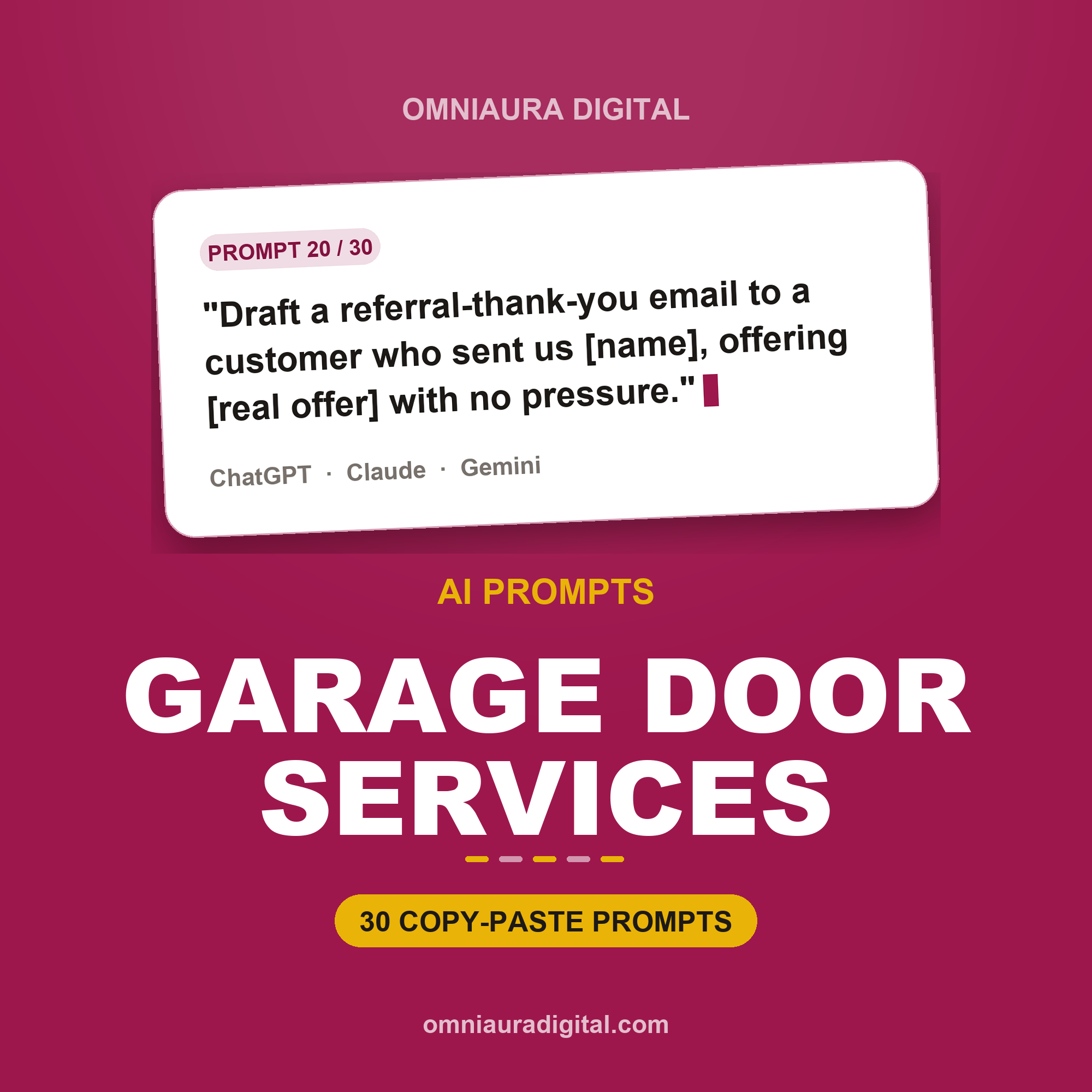 AI Prompt Pack for Garage Door Services — ChatGPT, Claude & Gemini