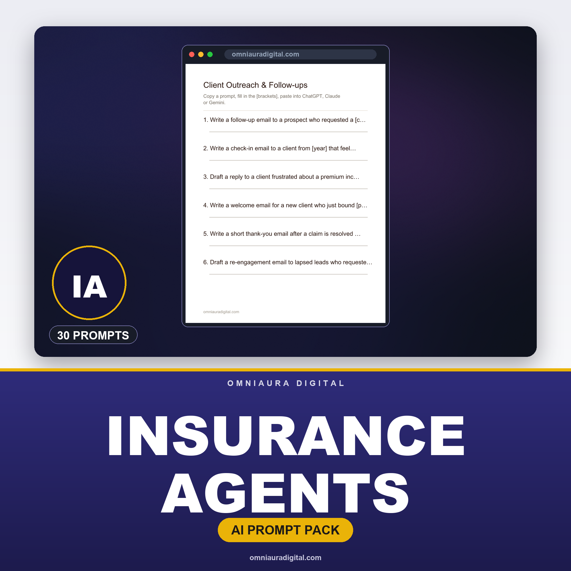 AI Prompt Pack for Insurance Agents — ChatGPT, Claude & Gemini