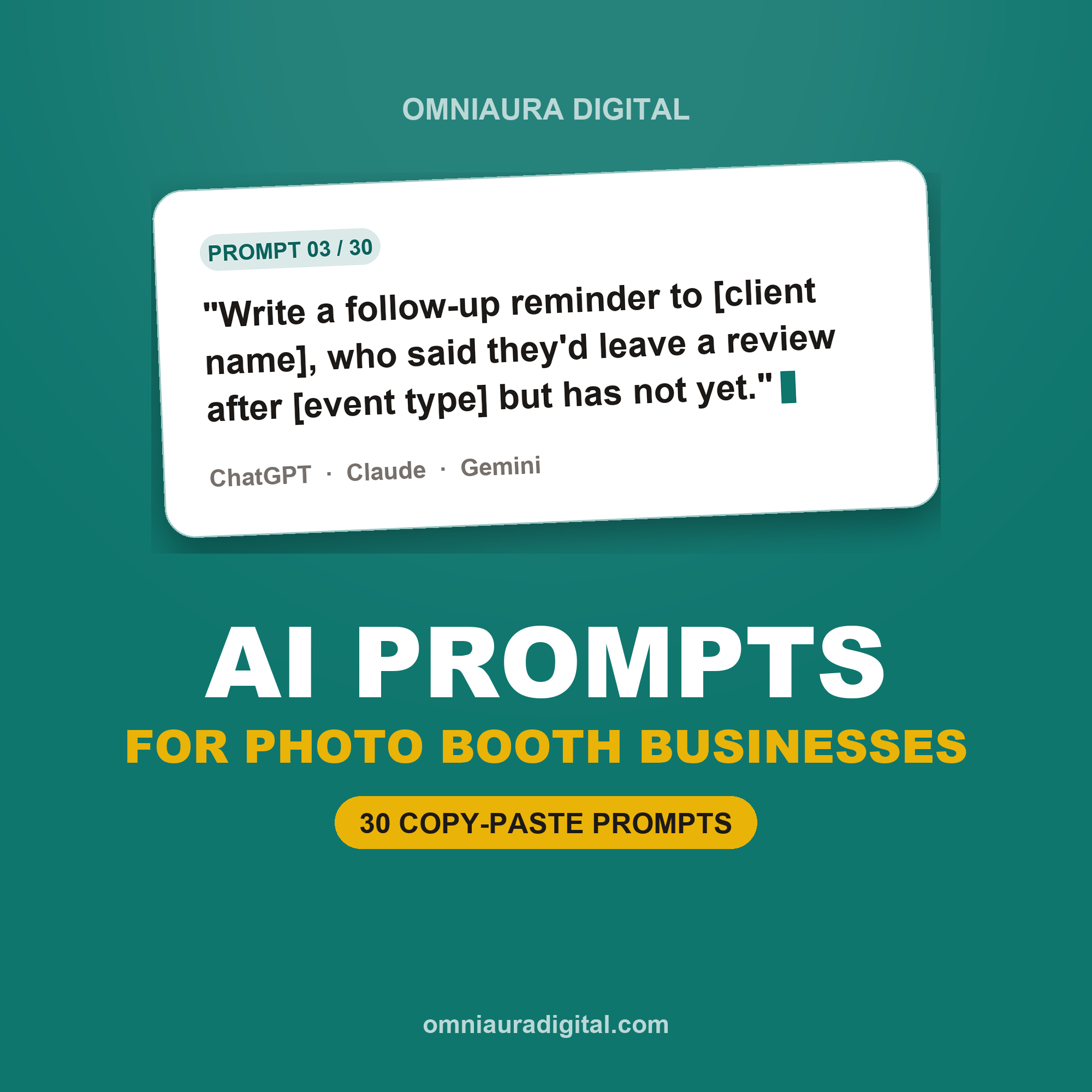 AI Prompt Pack for Photo Booth Businesses — ChatGPT, Claude & Gemini