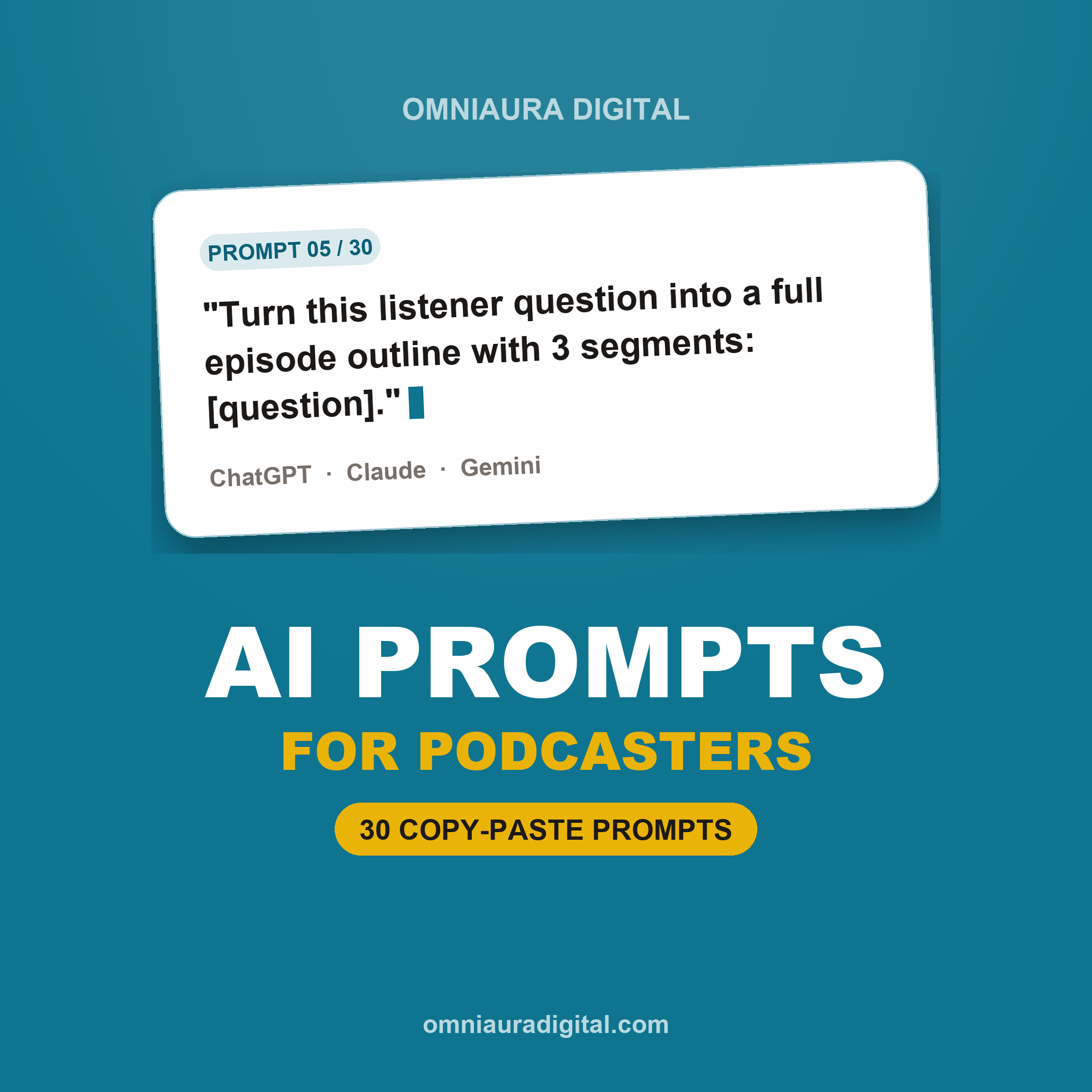 AI Prompt Pack for Podcasters — ChatGPT, Claude & Gemini