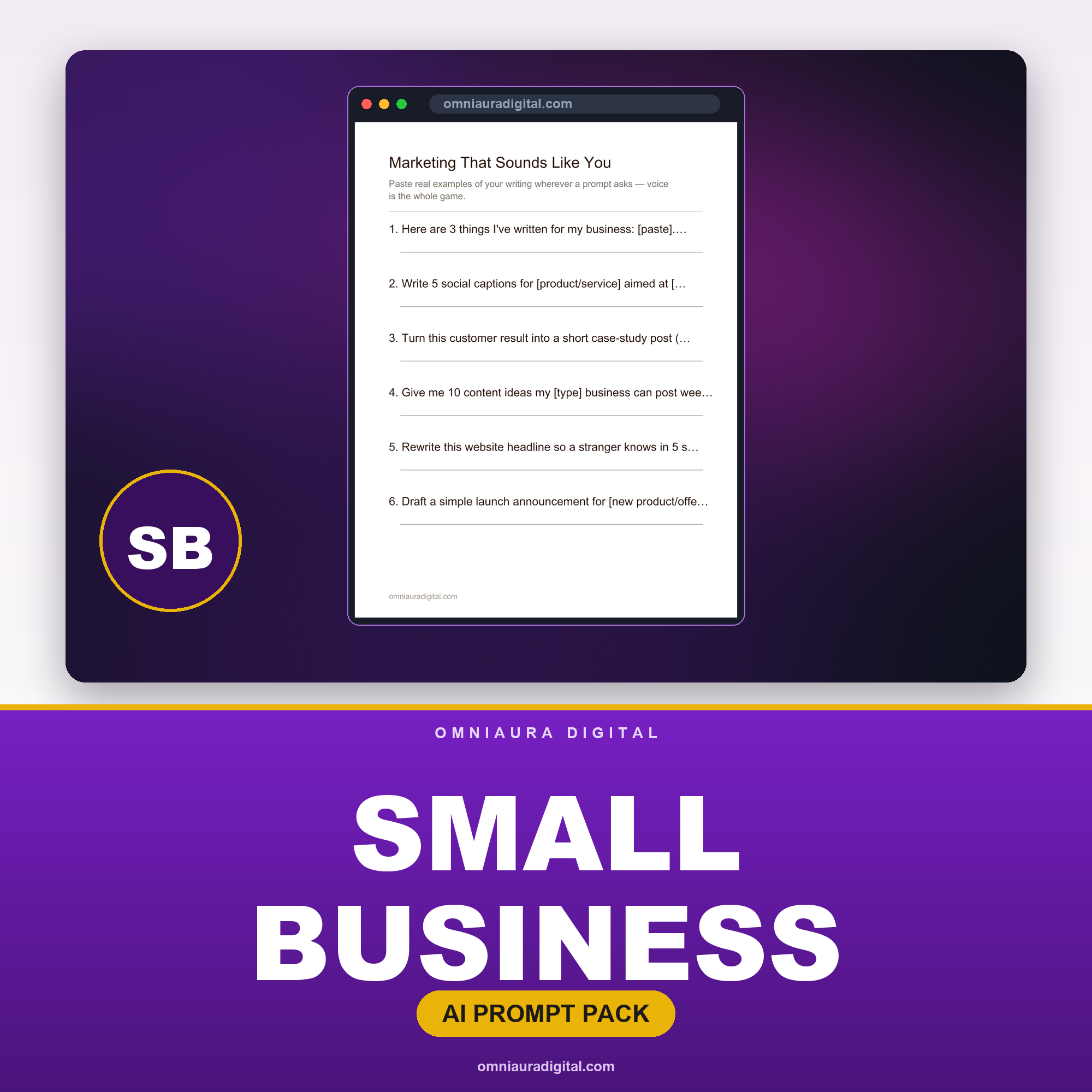 AI Prompt Pack for Small Business — ChatGPT, Claude & Gemini