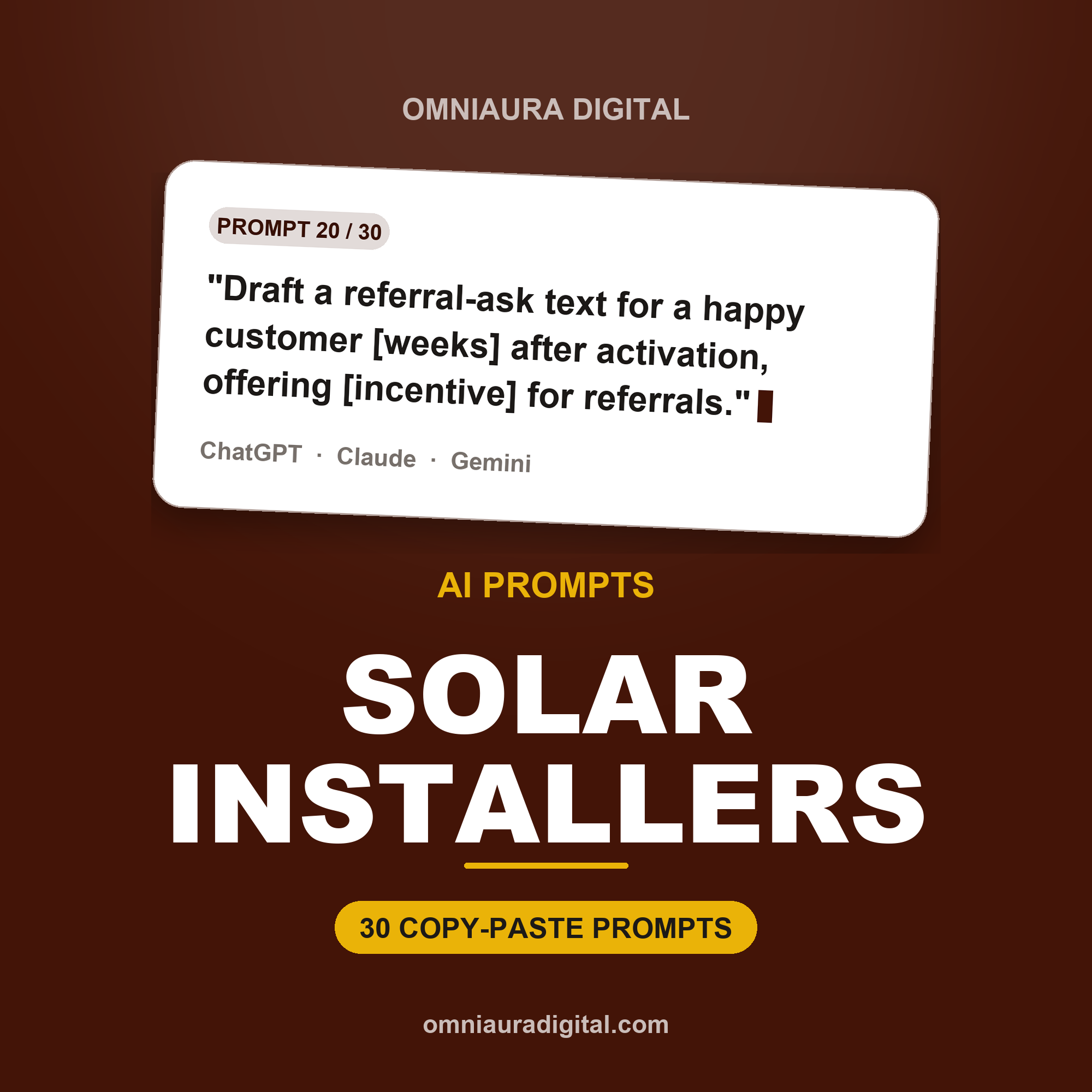 AI Prompt Pack for Solar Installers — ChatGPT, Claude & Gemini