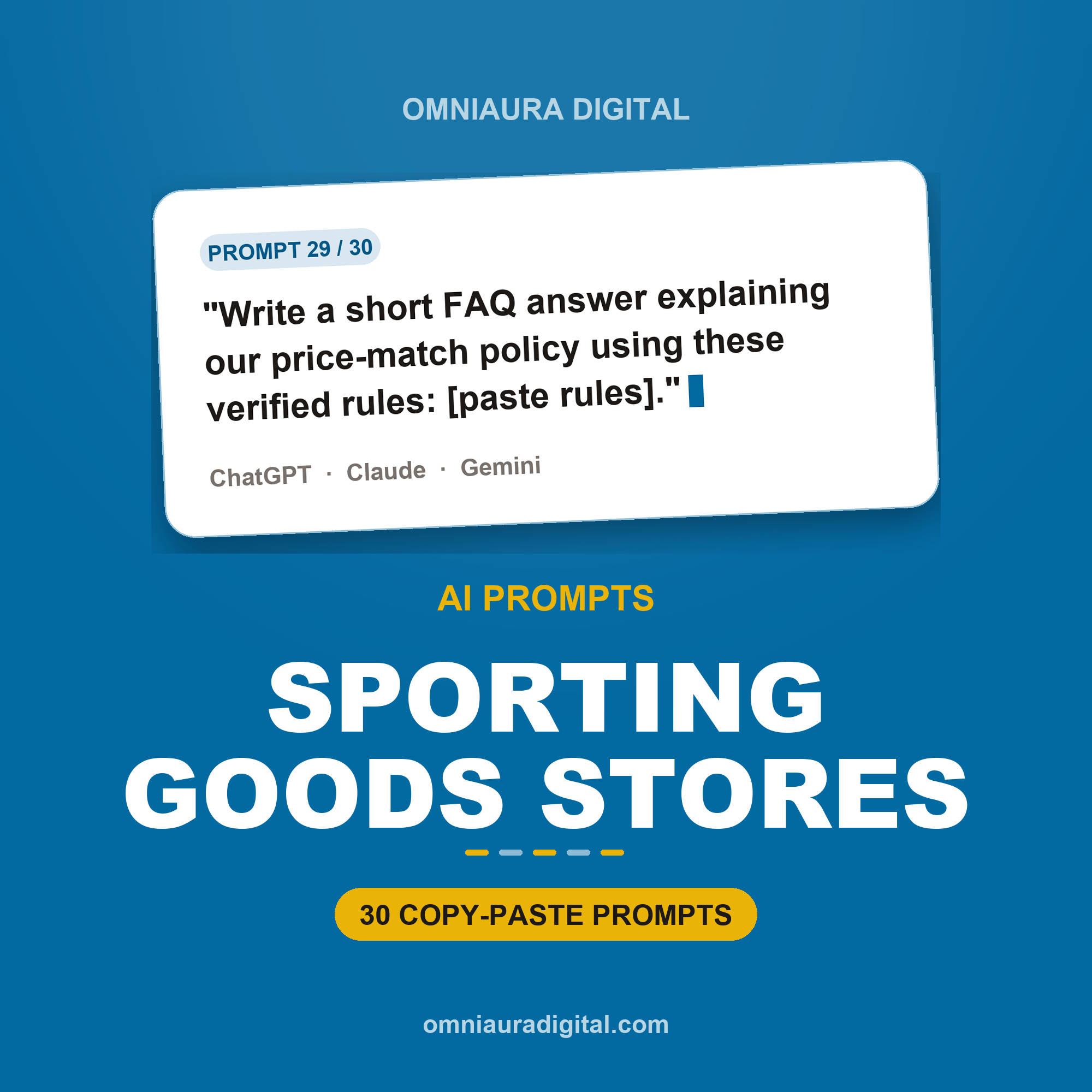 AI Prompt Pack for Sporting Goods Stores — ChatGPT, Claude & Gemini
