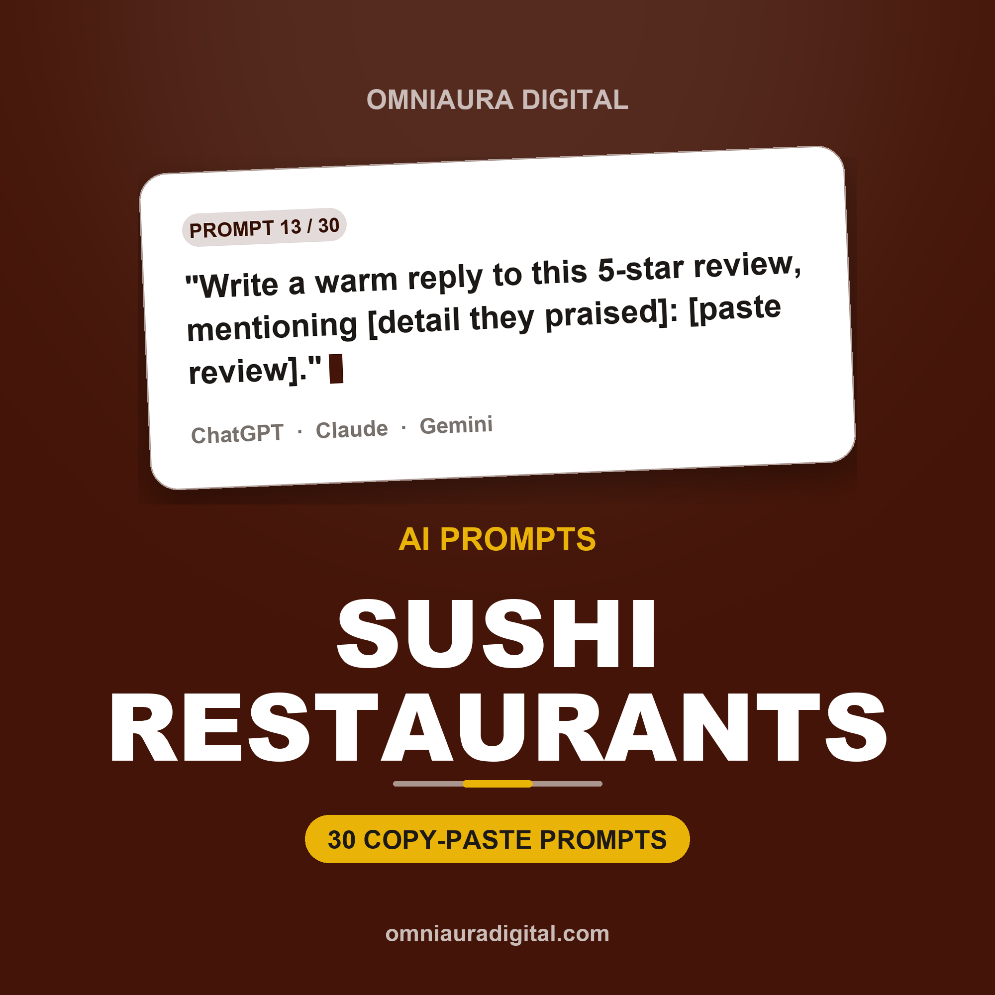 AI Prompt Pack for Sushi Restaurants — ChatGPT, Claude & Gemini