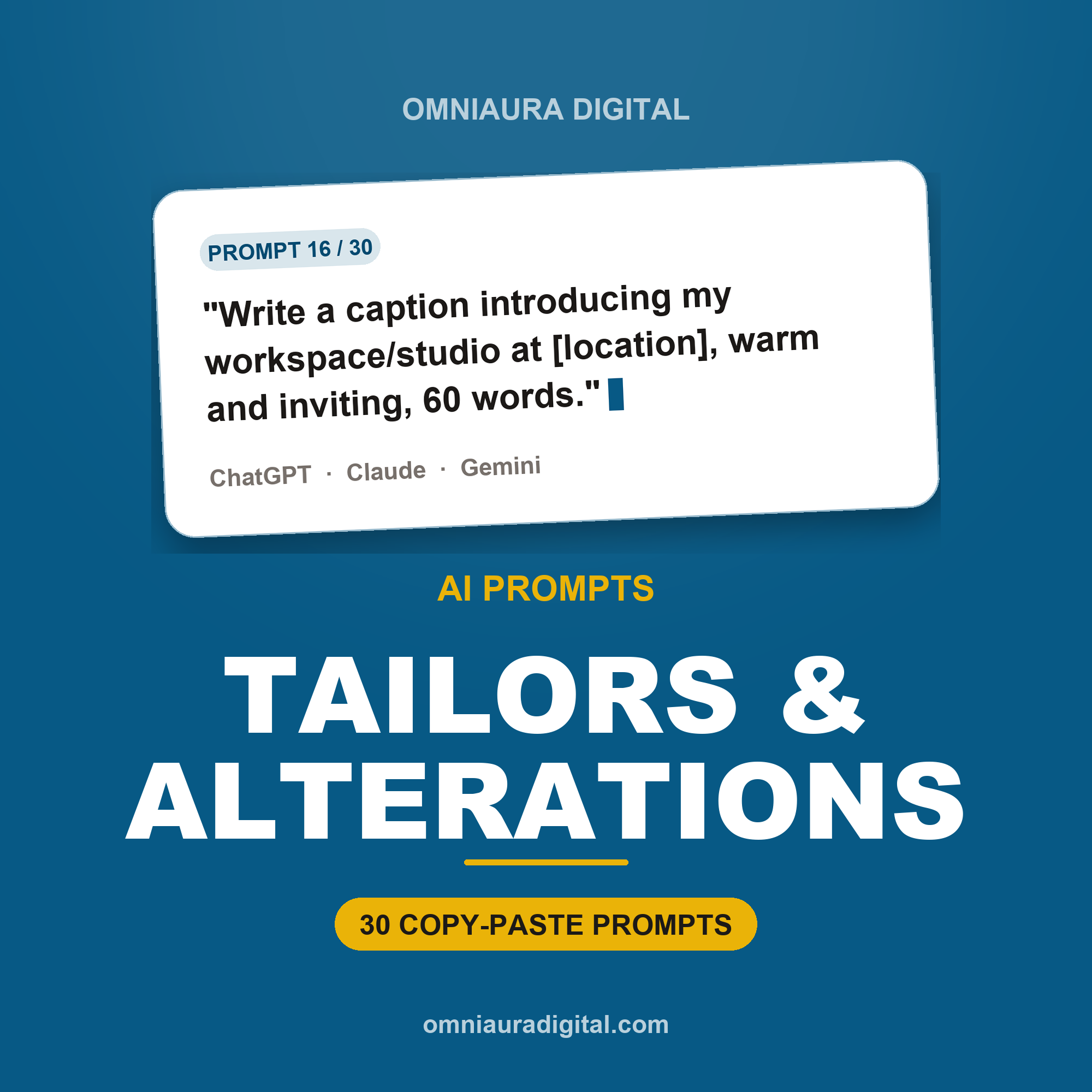 AI Prompt Pack for Tailors & Alterations — ChatGPT, Claude & Gemini