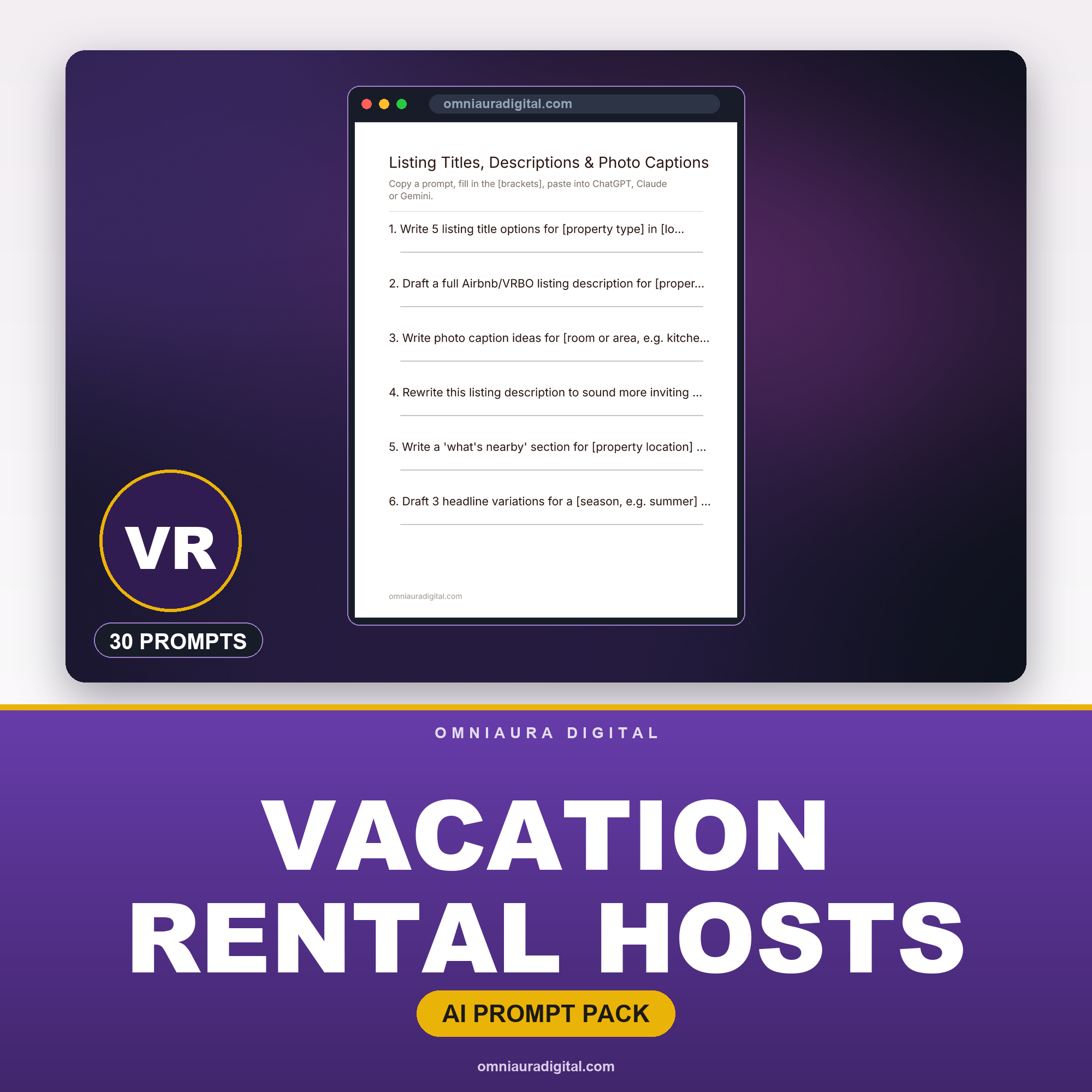AI Prompt Pack for Vacation Rental Hosts — Airbnb, VRBO & Direct Bookings