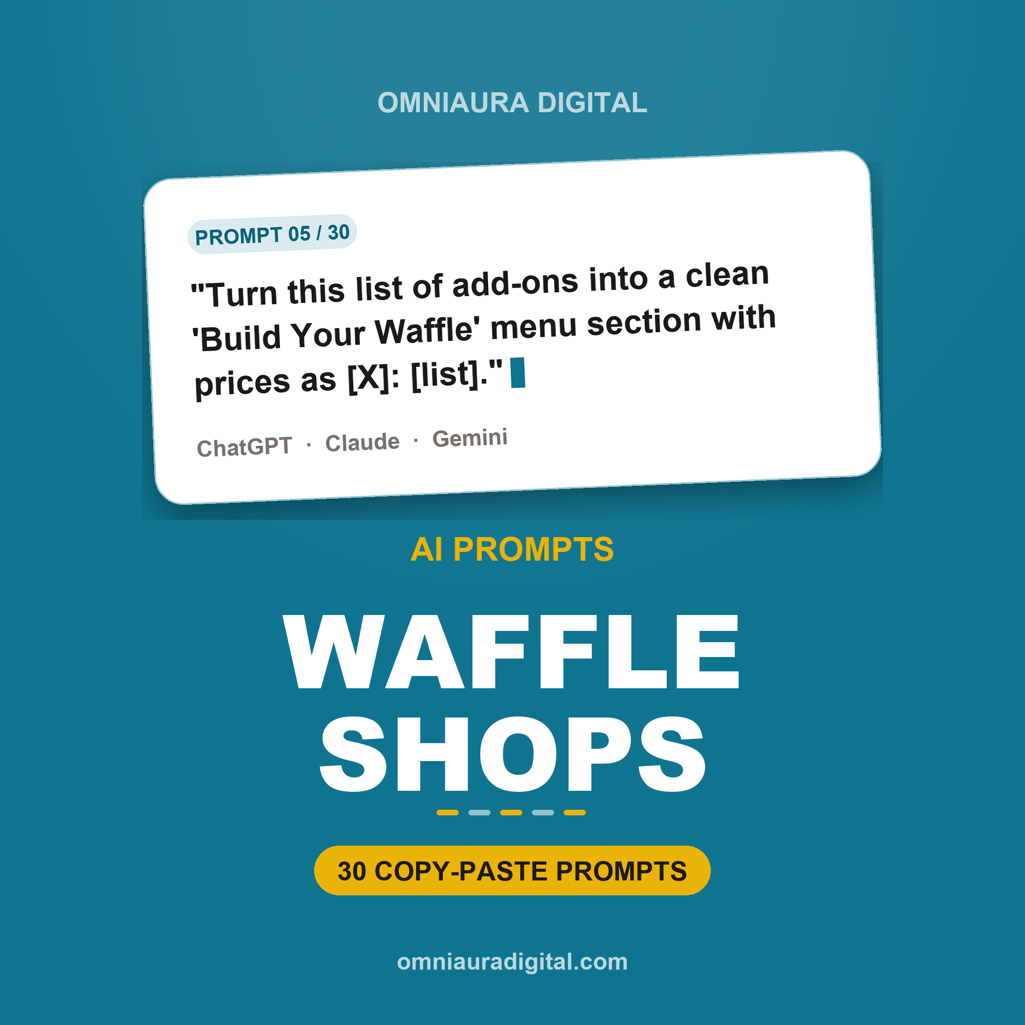 AI Prompt Pack for Waffle Shops — ChatGPT, Claude & Gemini