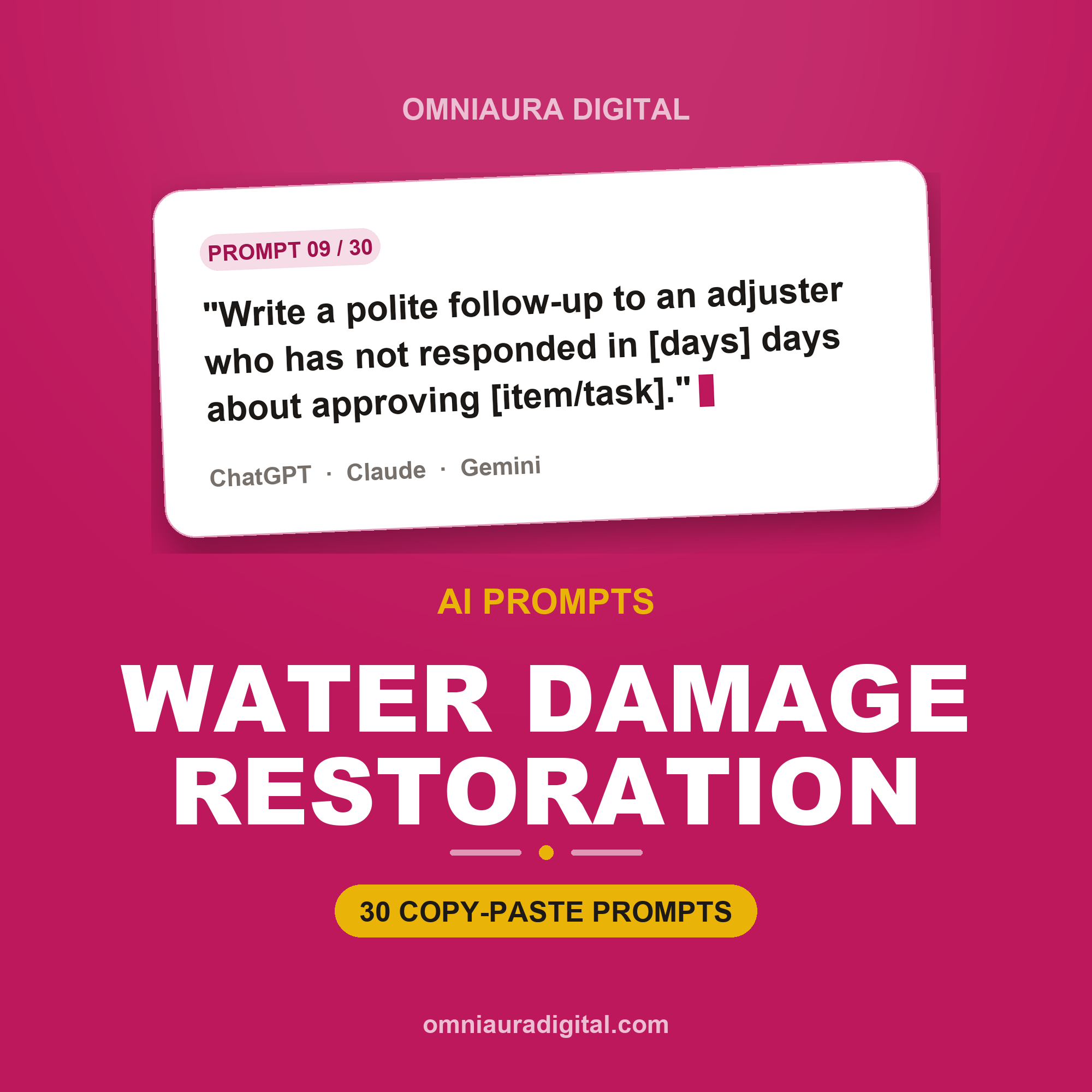 AI Prompt Pack for Water Damage Restoration — ChatGPT, Claude & Gemini