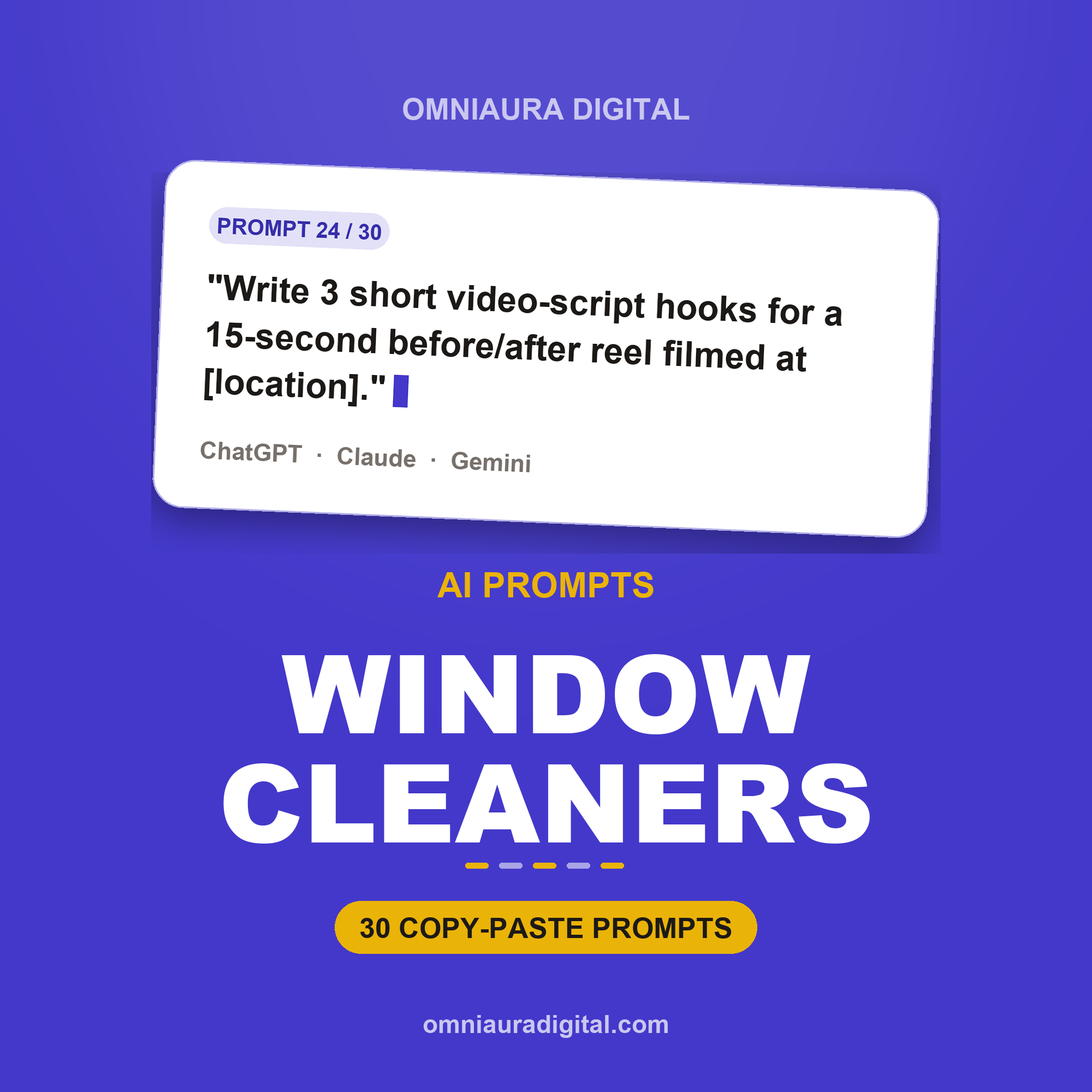 AI Prompt Pack for Window Cleaners — ChatGPT, Claude & Gemini