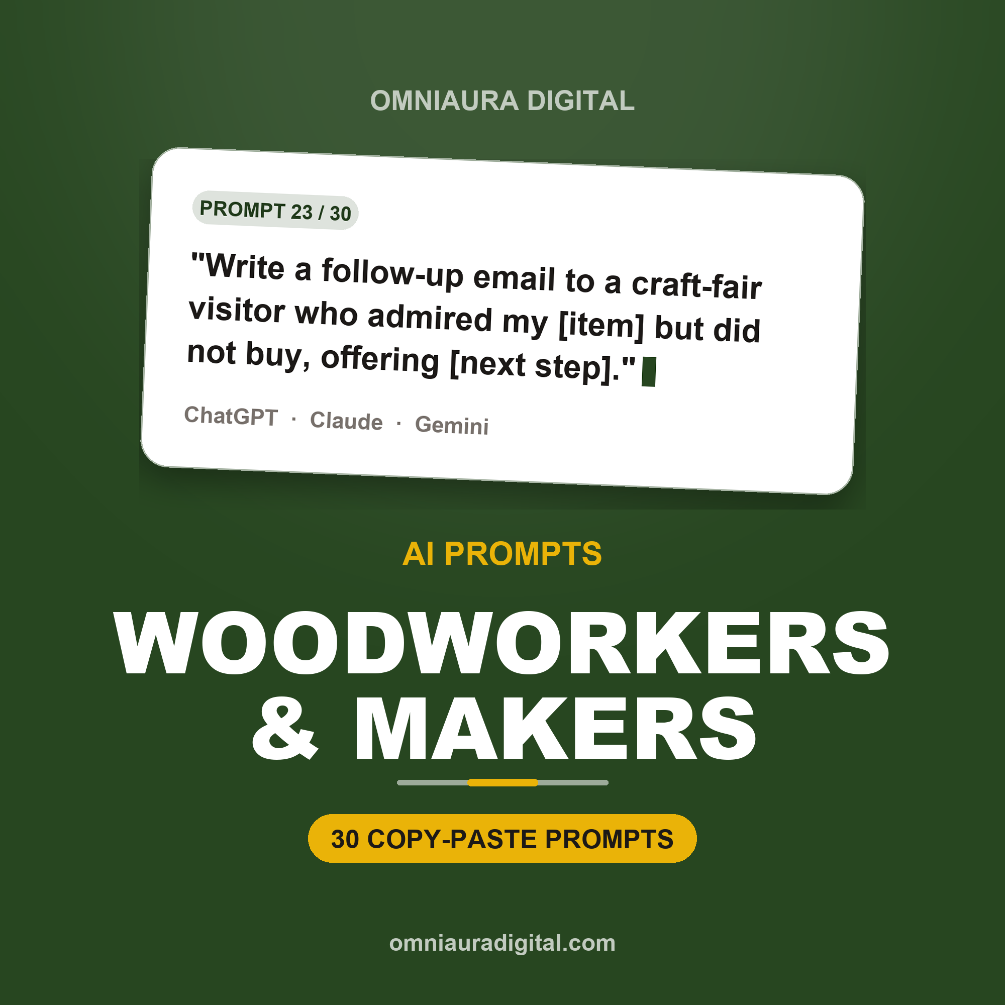 AI Prompt Pack for Woodworkers & Makers — ChatGPT, Claude & Gemini