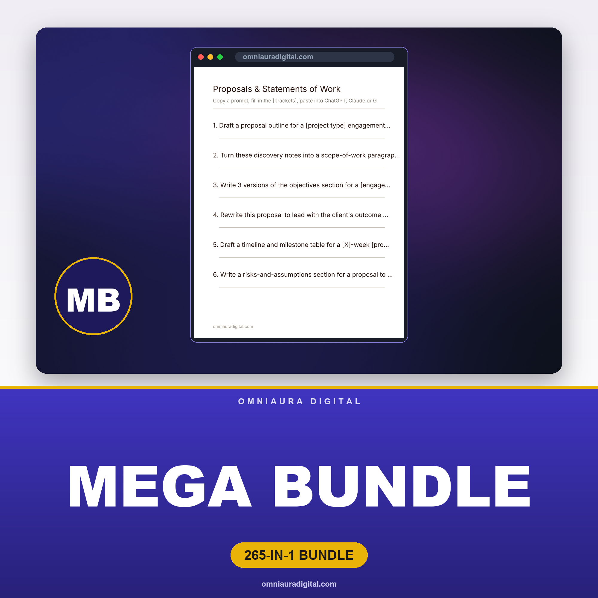 AI Prompt Pack Mega Bundle — 265+ Professions & Businesses