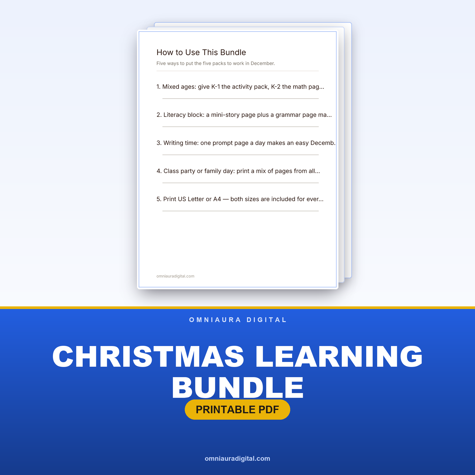 Christmas Learning Bundle — 5 Complete Packs (K-4)