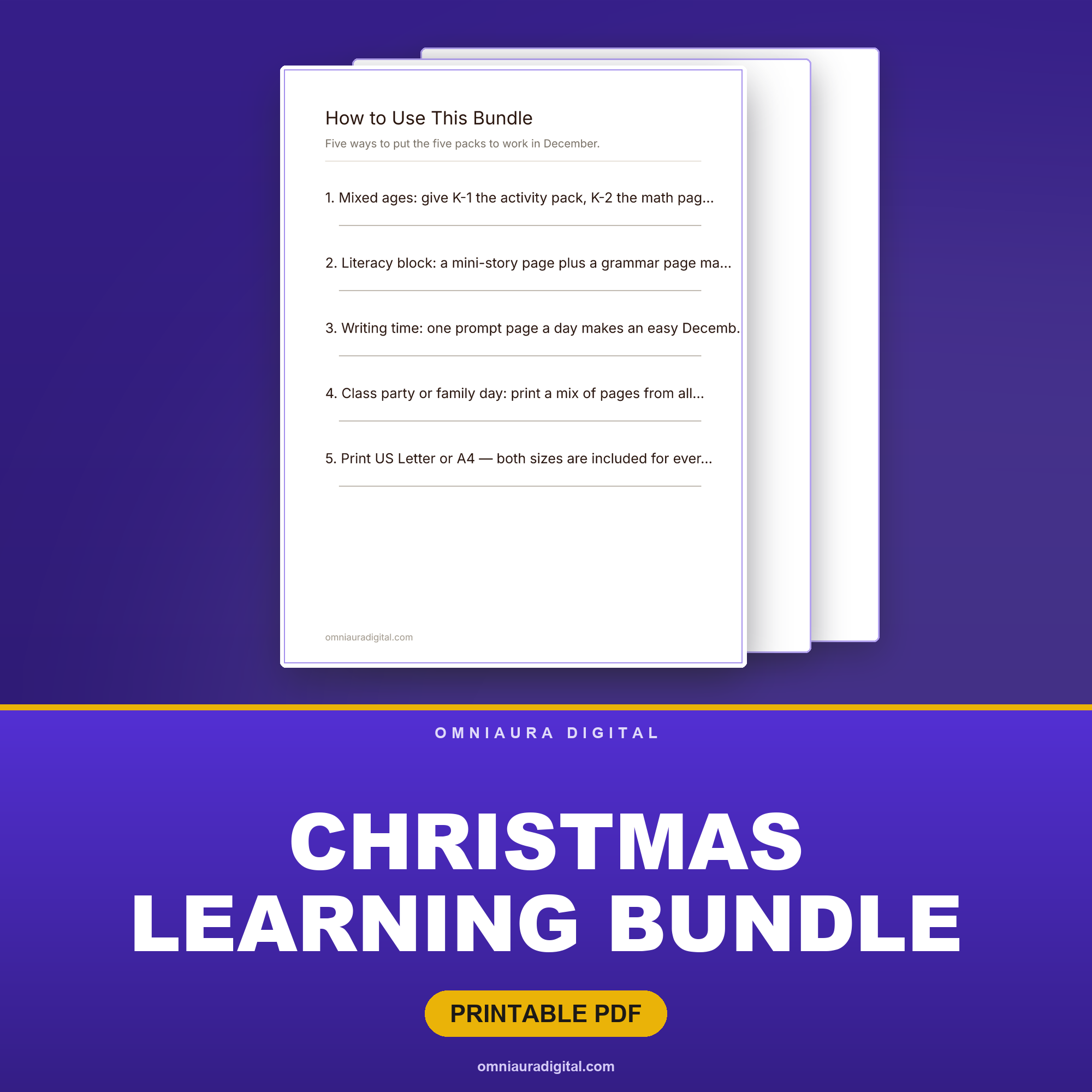 Christmas Learning Bundle — 5 Complete Packs (K-4)