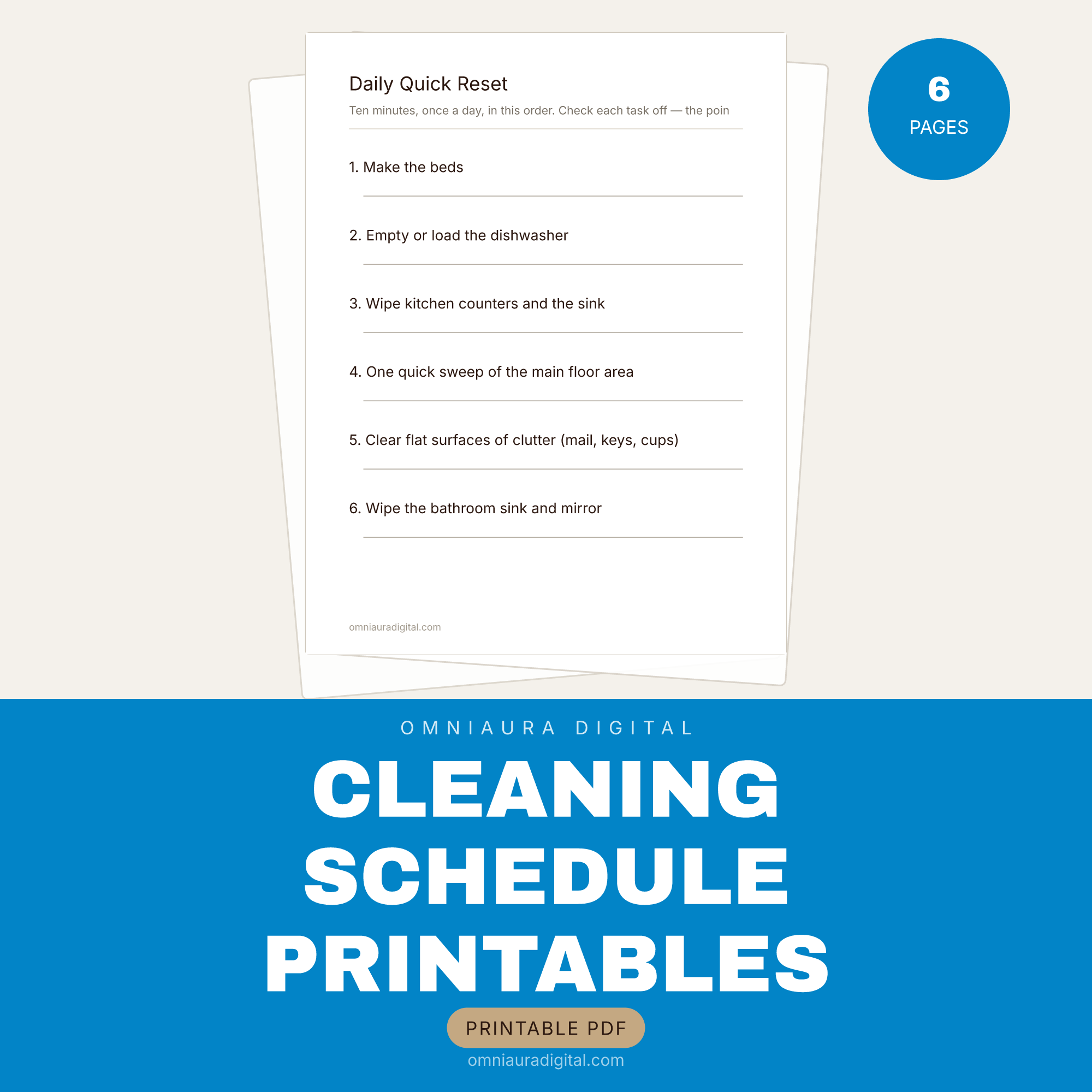 Cleaning Schedule Printables — Daily, Weekly & Monthly