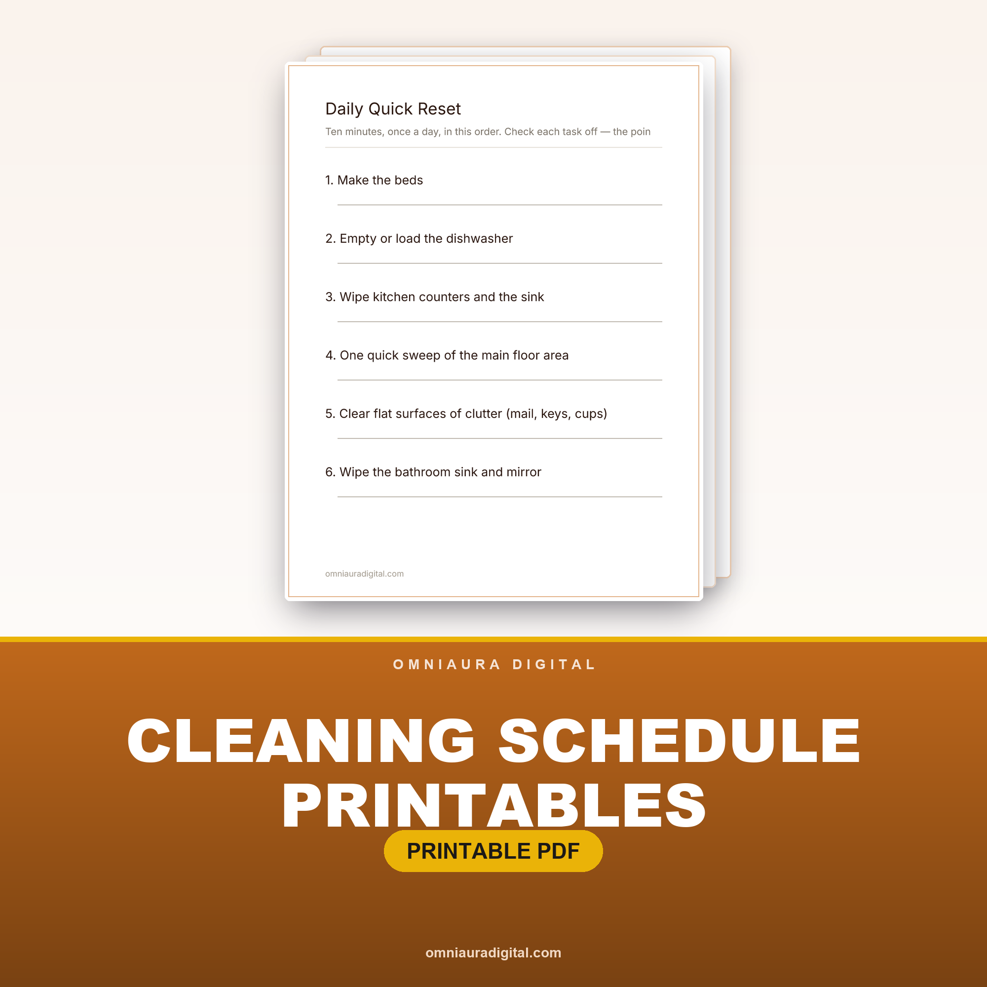 Cleaning Schedule Printables — Daily, Weekly & Monthly