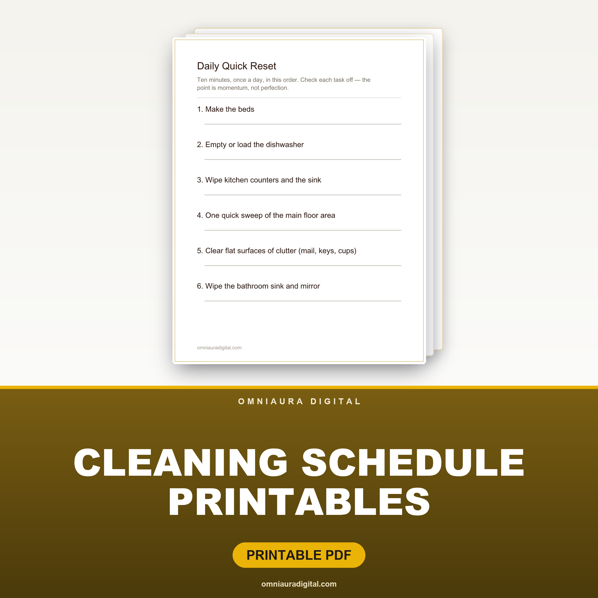 Cleaning Schedule Printables — Daily, Weekly & Monthly
