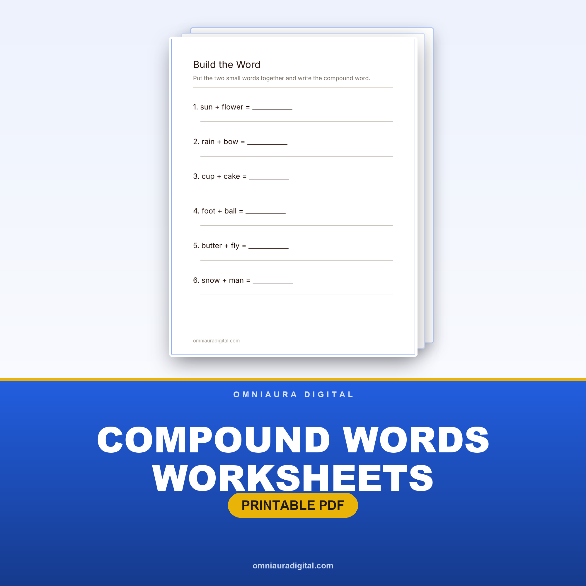 Compound Words Worksheets — Build, Split & Sort