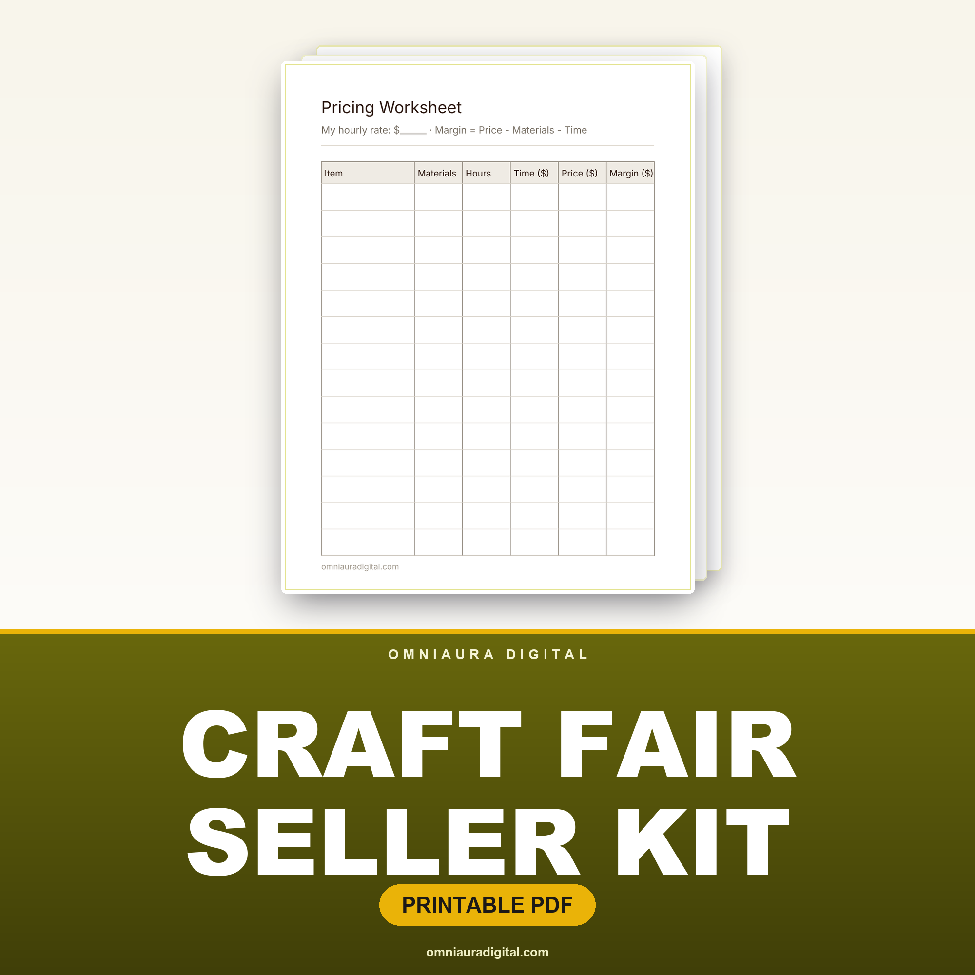 Craft Fair Seller Kit — Pricing, Inventory, Sales & Cash Box