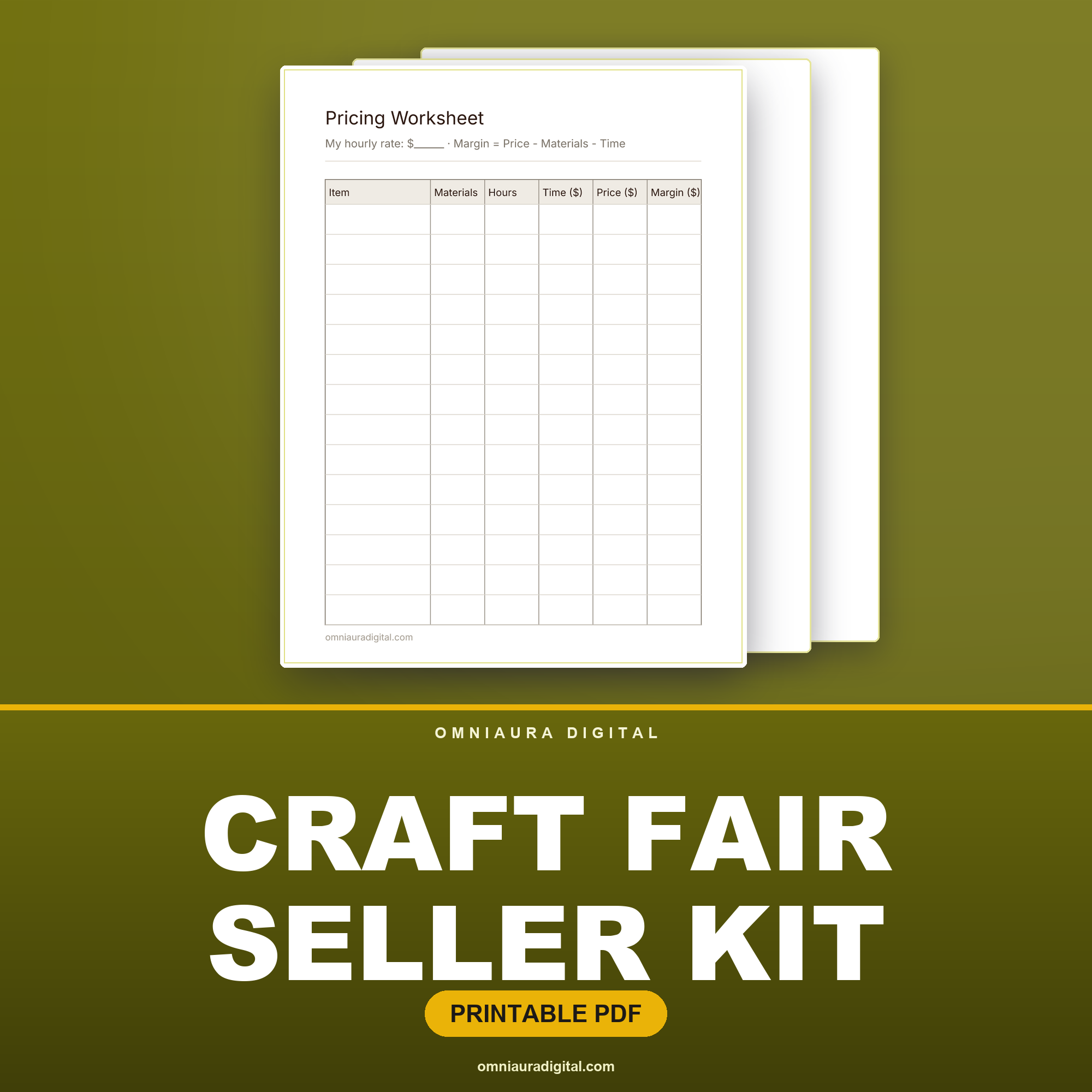 Craft Fair Seller Kit — Pricing, Inventory, Sales & Cash Box
