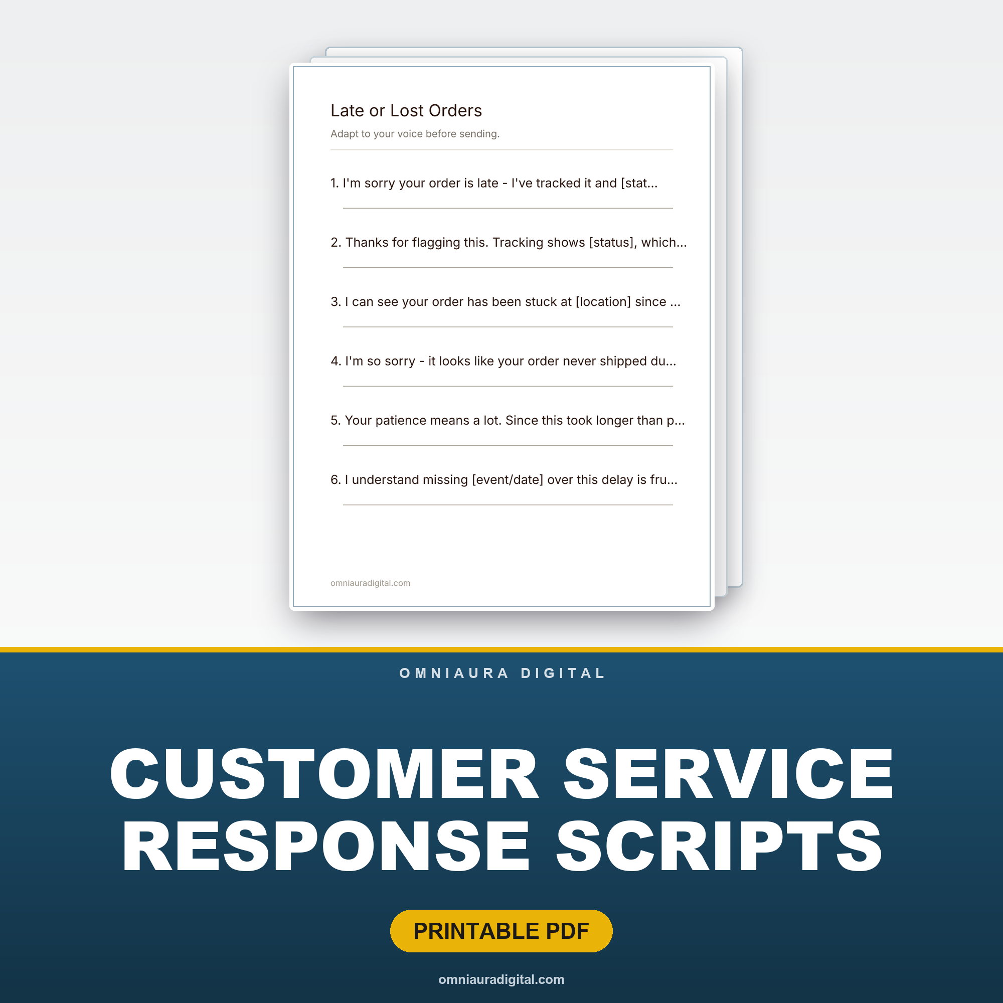 Customer Service Response Scripts — 48 Ready-to-Adapt Replies