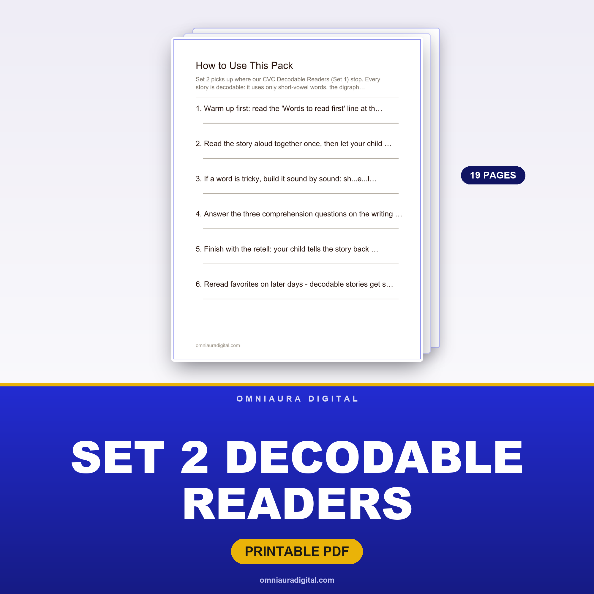 Set 2 Decodable Readers — Digraphs and Blends, 15 Original Stories