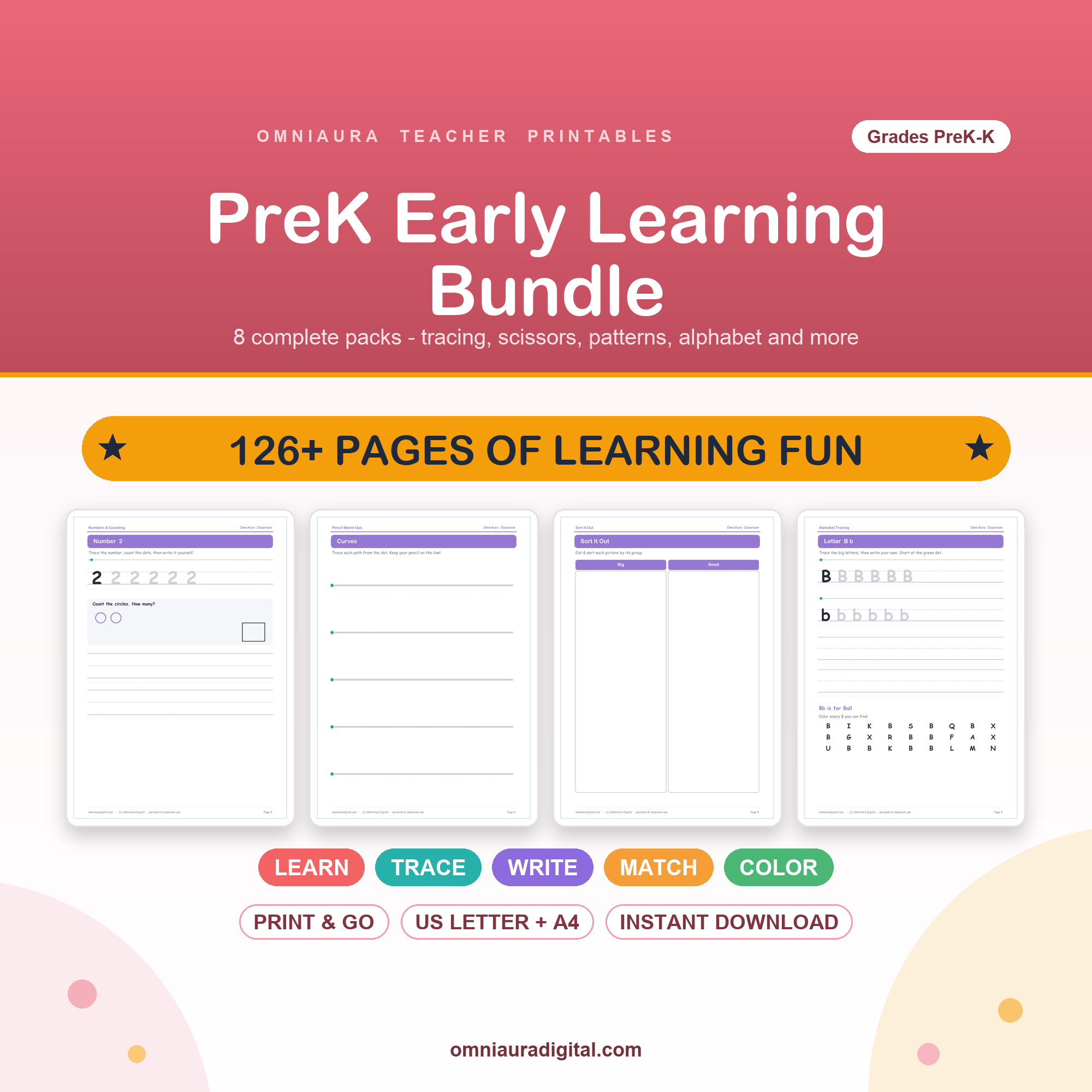 Preschool Worksheets Mega Bundle