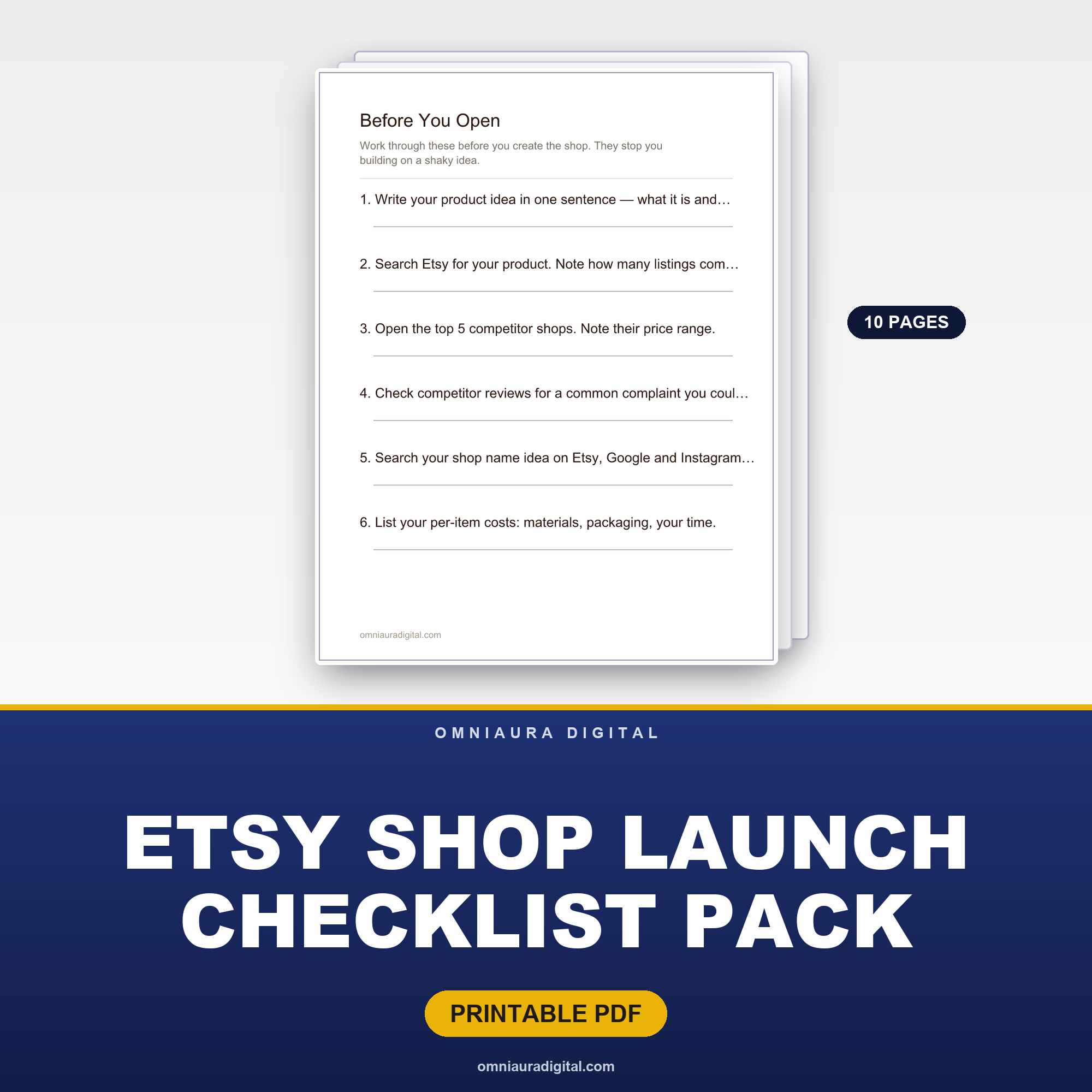 Etsy Shop Launch Checklist Pack — From Idea to First Listing