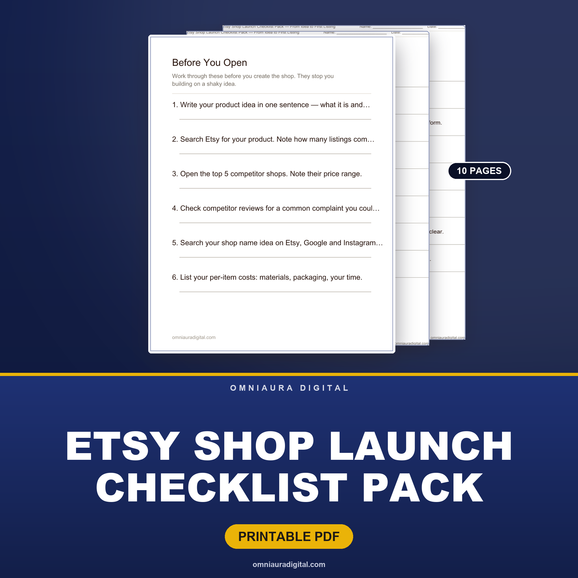 Etsy Shop Launch Checklist Pack — From Idea to First Listing