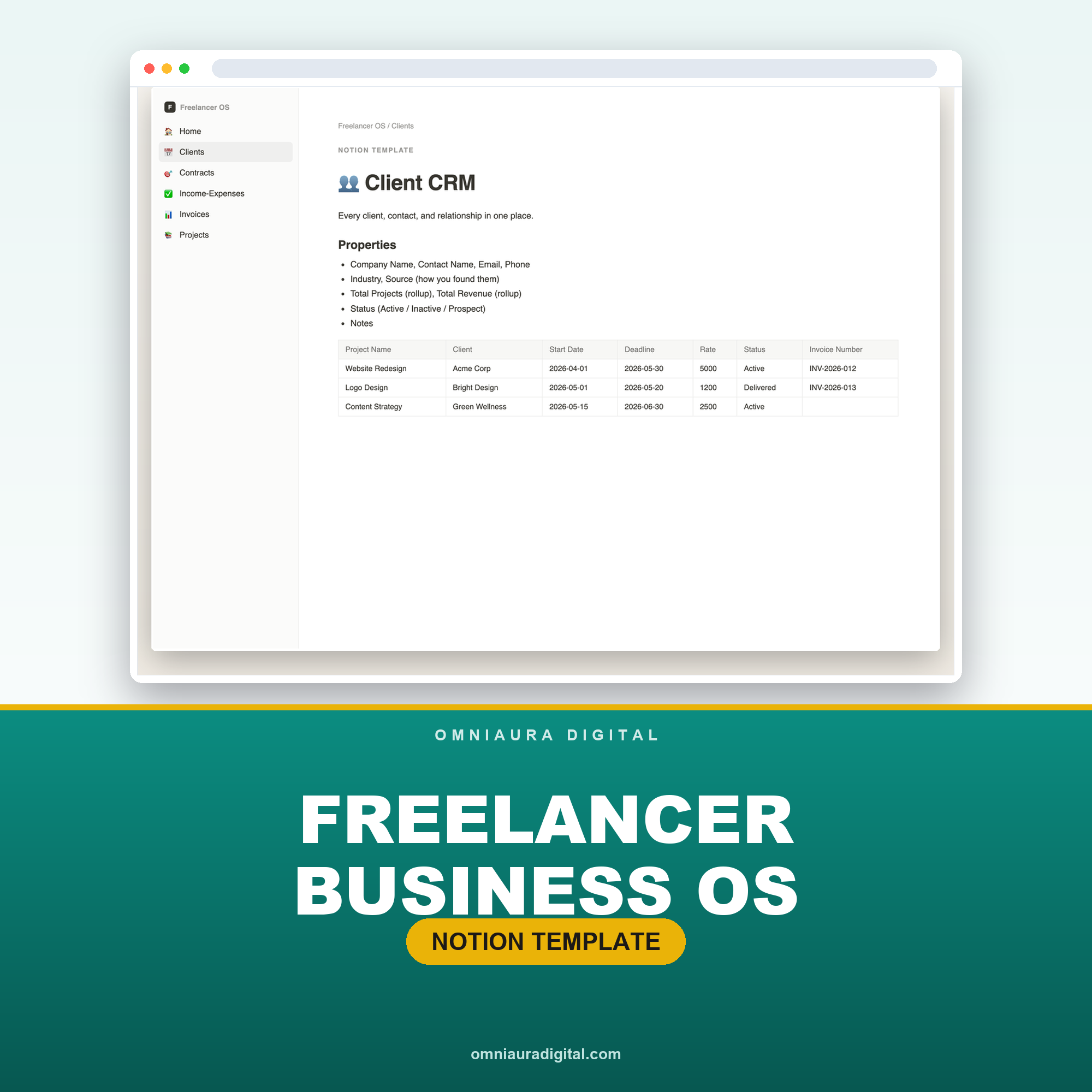 Freelancer Business OS — Clients, Invoices & Finance