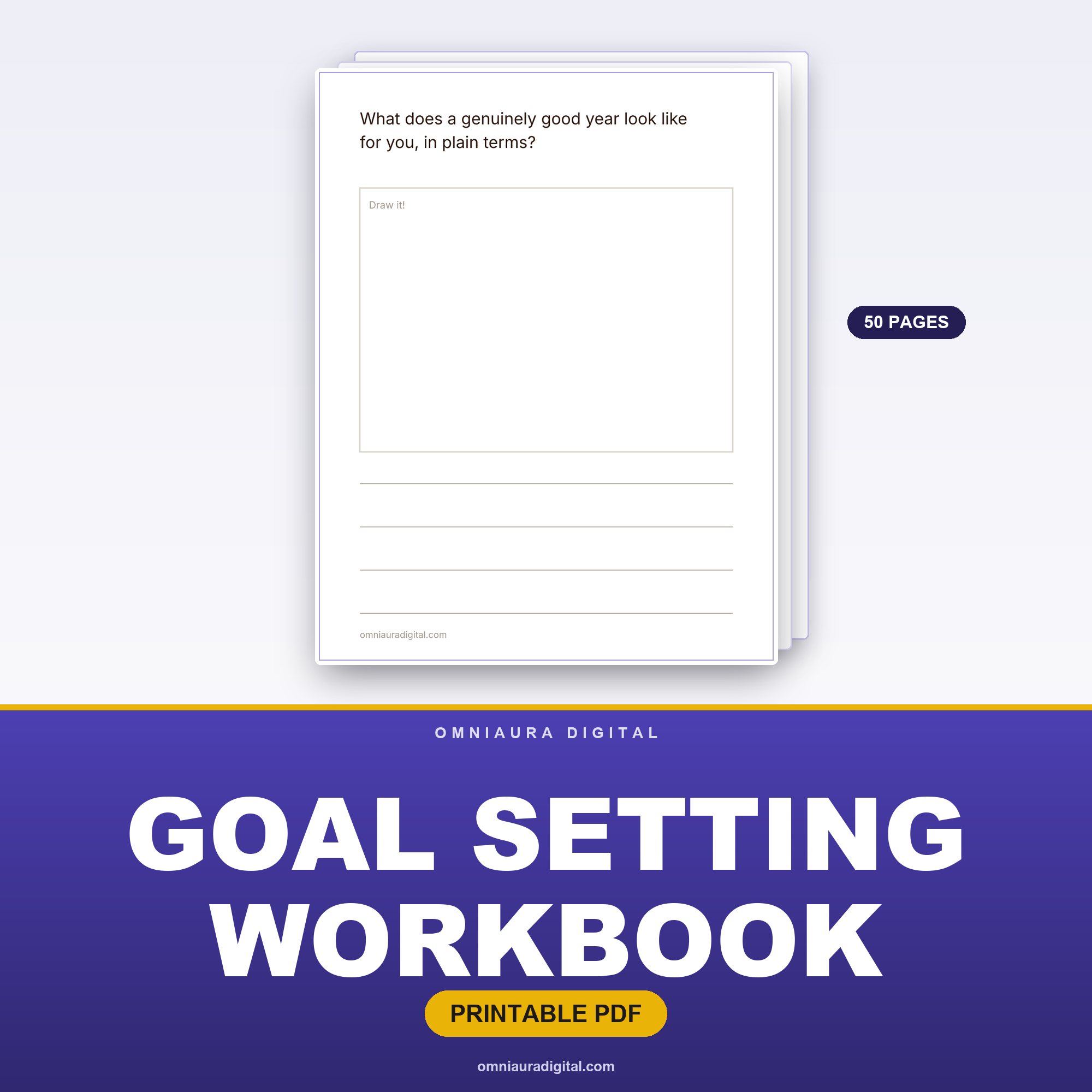 Goal Setting Workbook — 50 Plan, Track & Reflect Prompts
