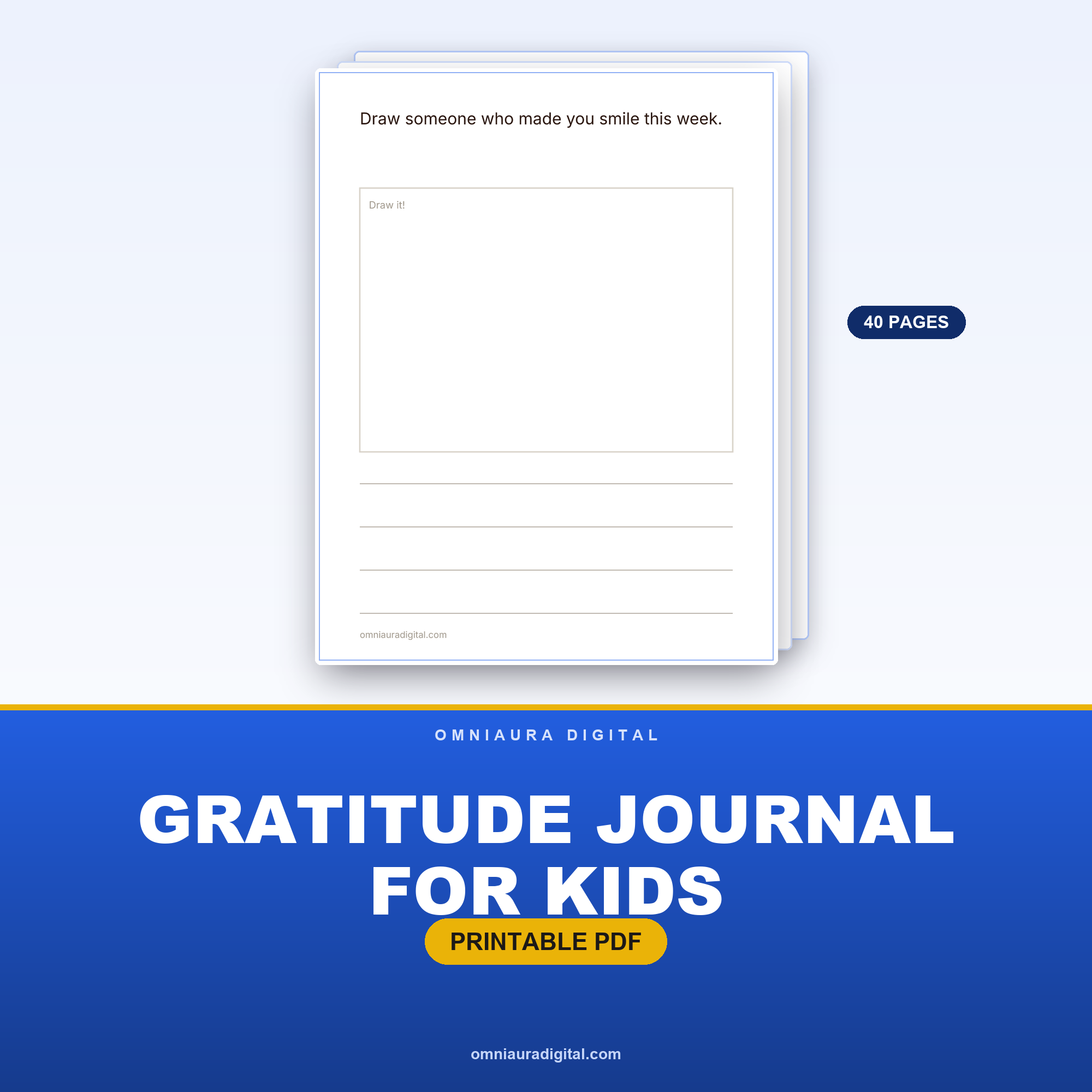 Gratitude Journal for Kids — 40 Draw & Write Pages