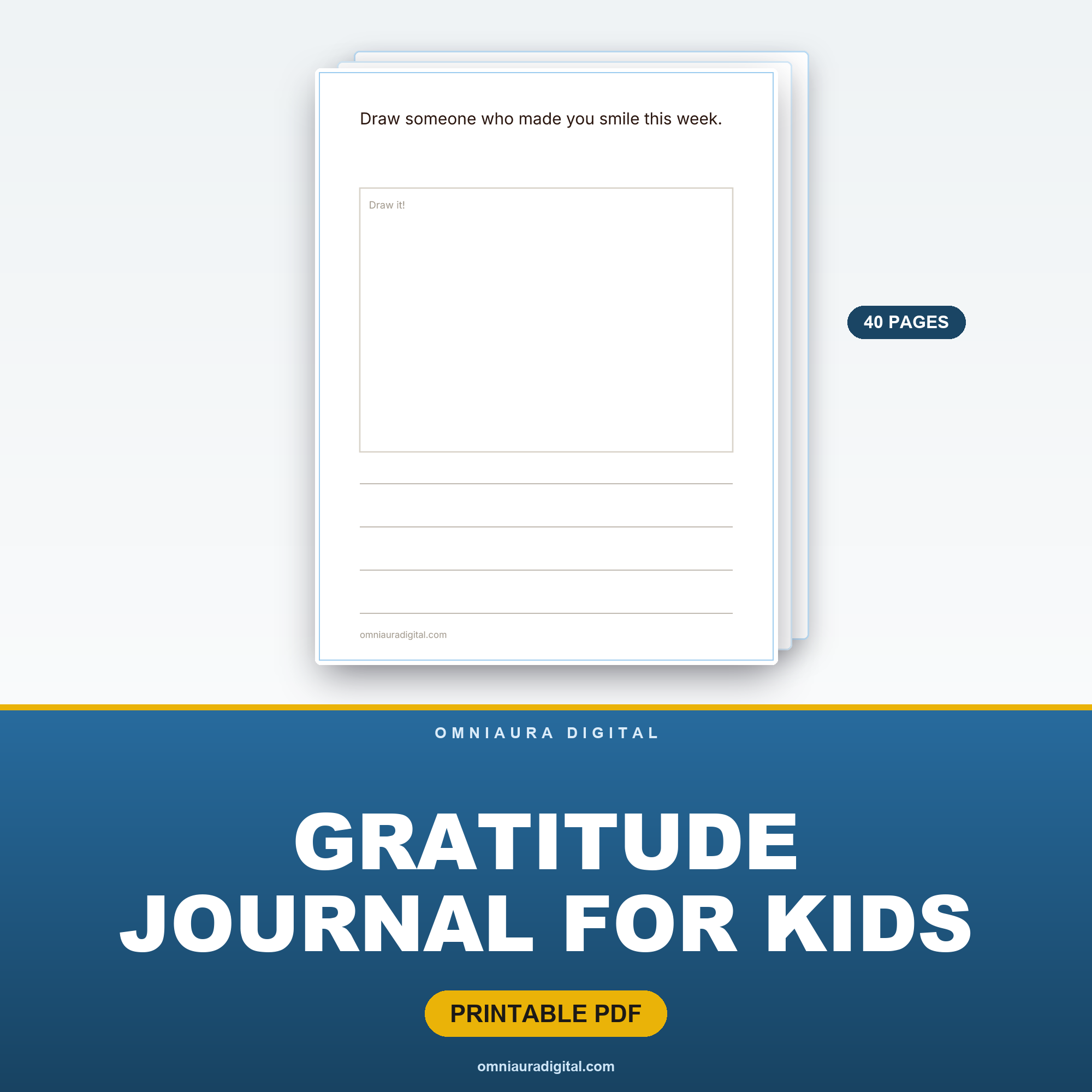 Gratitude Journal for Kids — 40 Draw & Write Pages