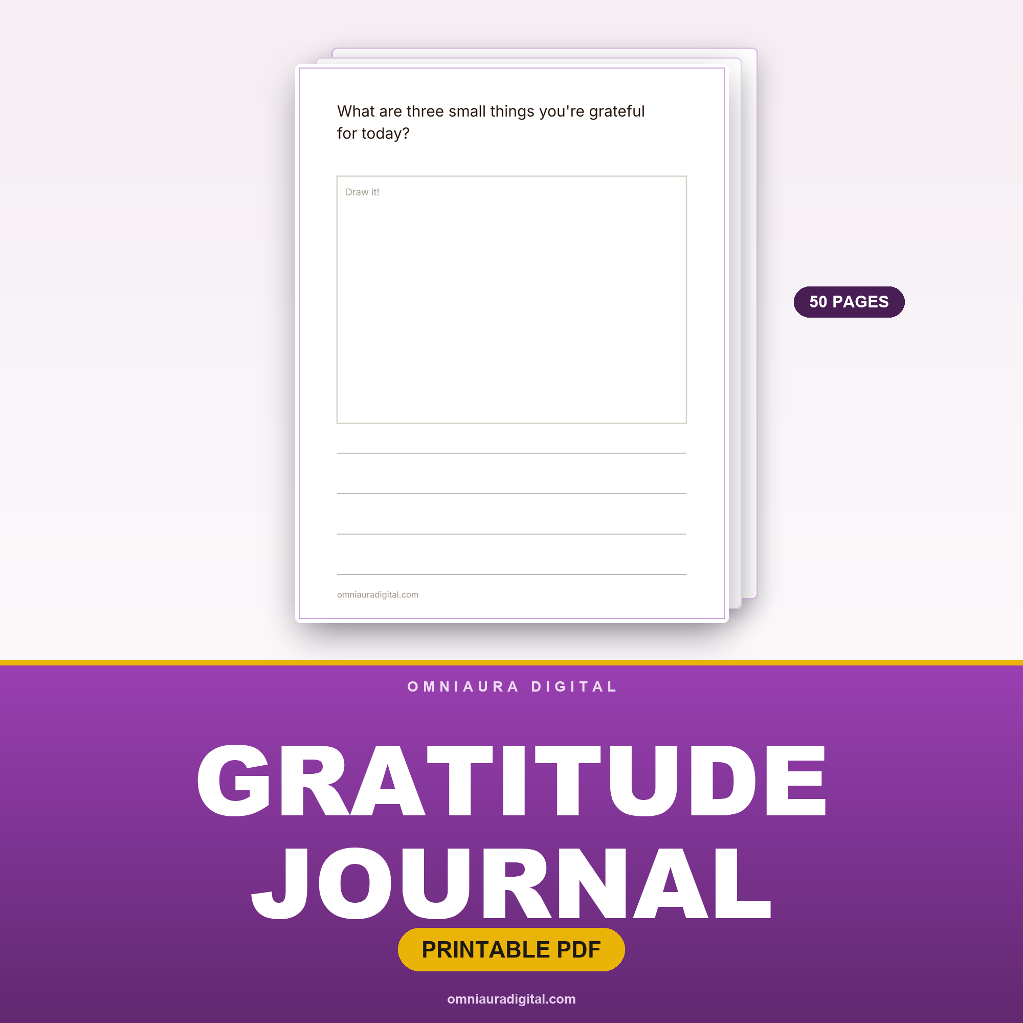 Gratitude Journal — 50 Reflect & Appreciate Prompts