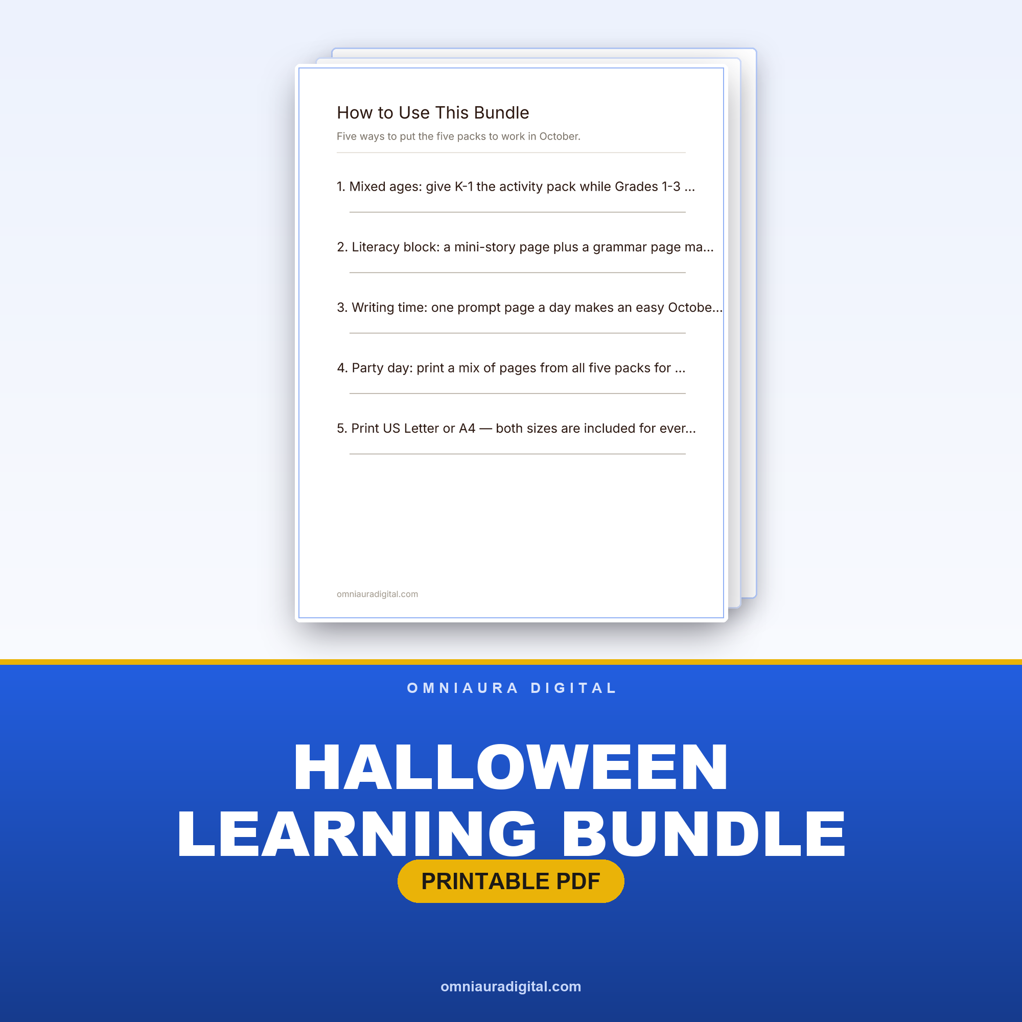 Halloween Learning Bundle — 5 Complete Packs (K-4)