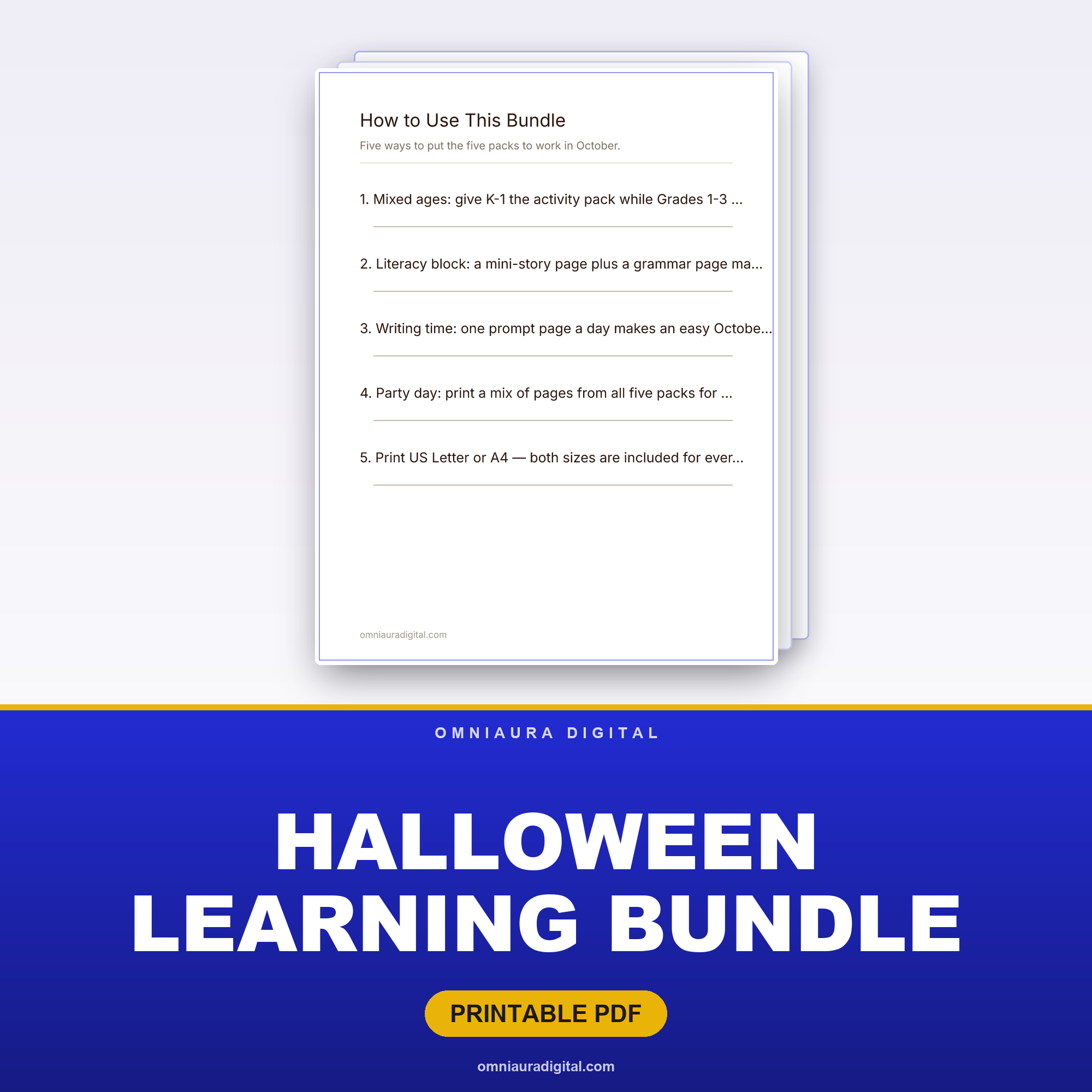 Halloween Learning Bundle — 5 Complete Packs (K-4)